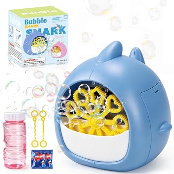 Aooess Shark Bubble Machine for Kids Age 4-8 Automatic Bubble Blower Toy | Animal Bubble Maker Toy for Toddlers Boys Girls Age 3+, Easy to Use, Summer Outdoor Party Birthday Gift, Blue