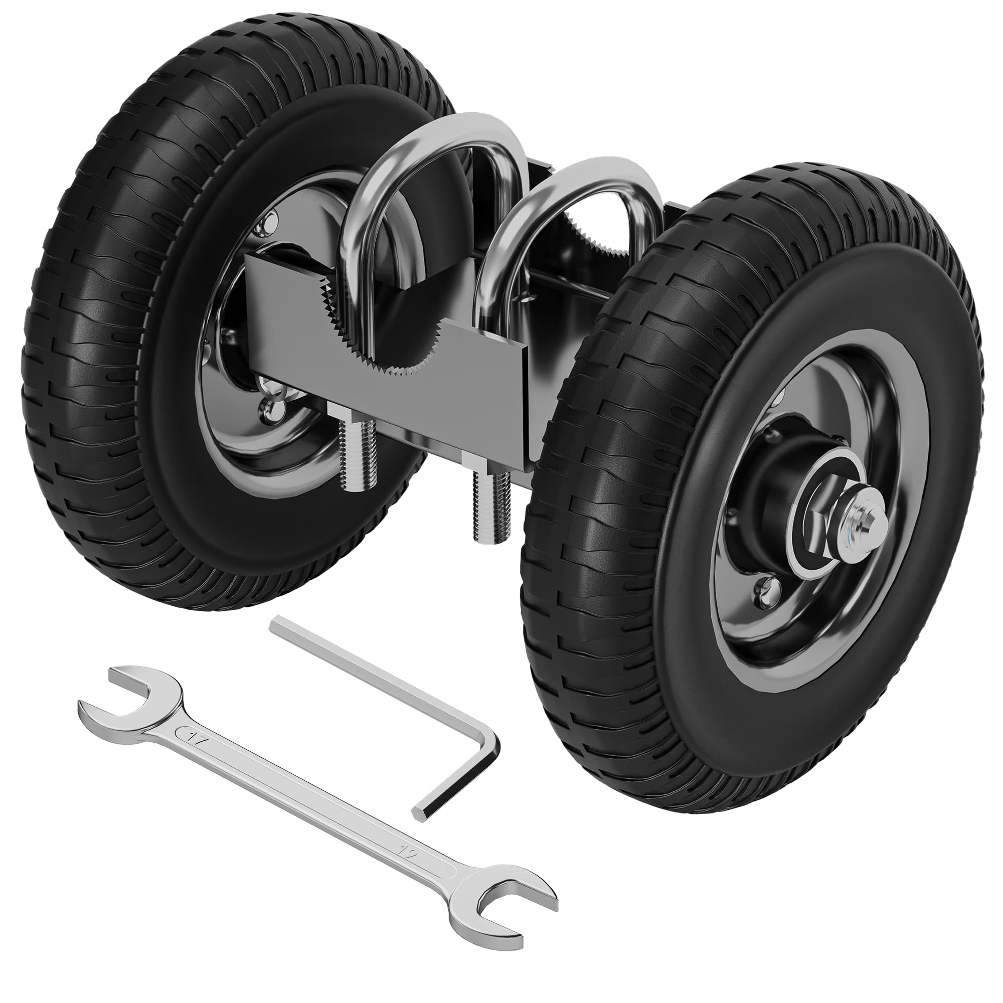 DOZAWA Heavy Duty Gate Wheels for Metal Tube Gate, 8" Sliding Gate Rollers for Driveway Chain Link, 700lbs Rolling Wheel for Garage, Fence
