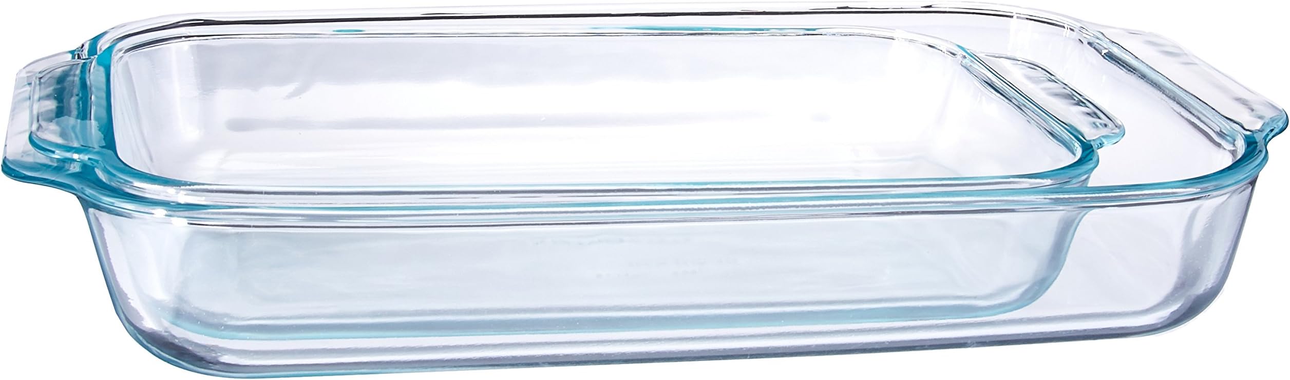 1107101 Basics Clear Oblong Glass Baking Dishes, 2 Piece Value Plus Pack Set