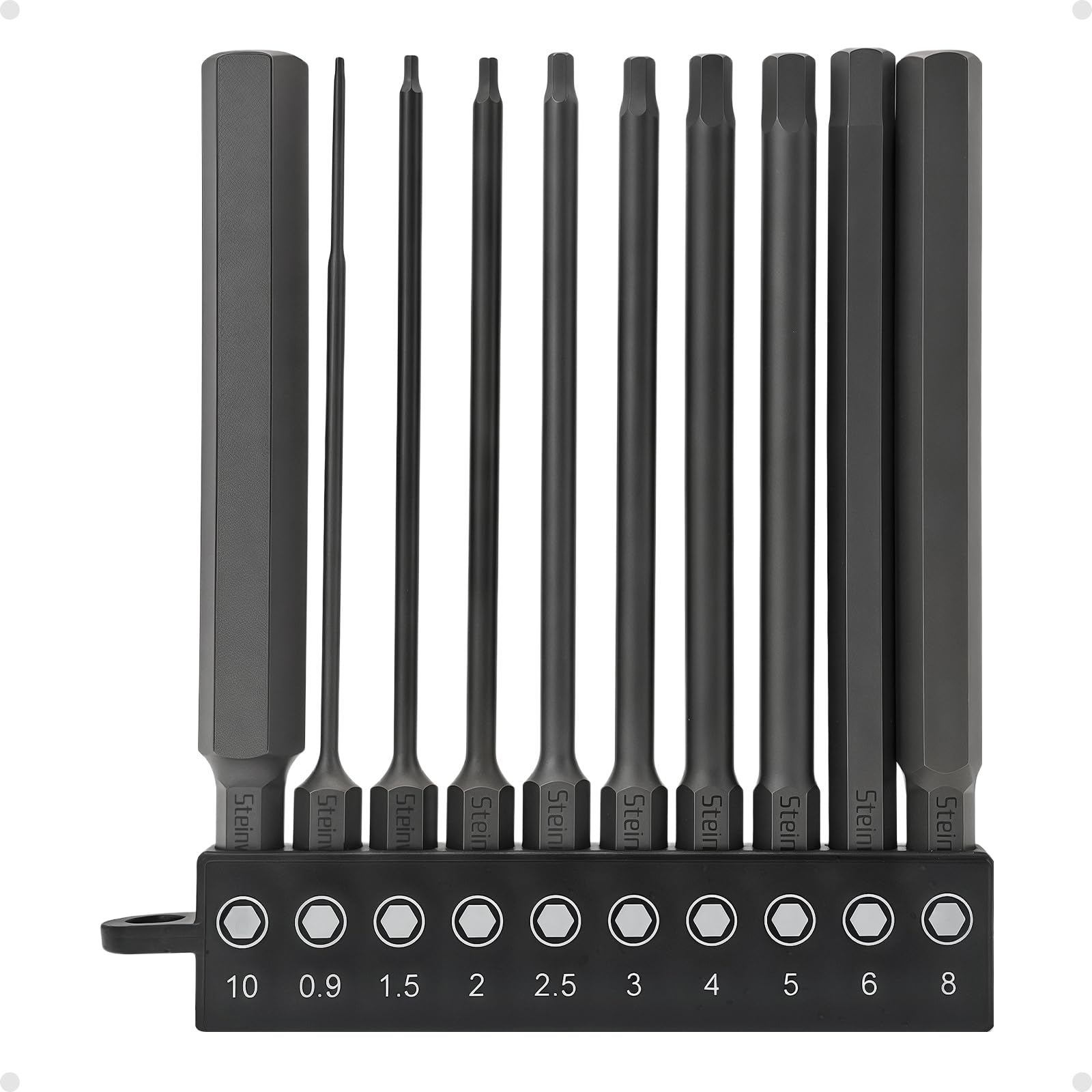 Steinwhale Impact Rated Screwdriver Bit Set, 3" & 4" Extended Long Magnetic Power Bits, Premium S2 Steel, Shock-Absorbing Design, 1/4" Hex Shank for Power Drill & Impact Driver (4 Inch Metric Hex)