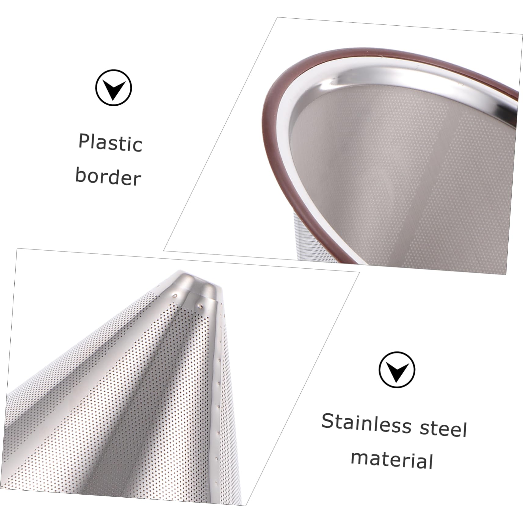 Uonlytech 2pcs Stainless Dripper Dual Coffee Filter Funnel for Easy Brewing Compact Handheld Design for Home and Camping