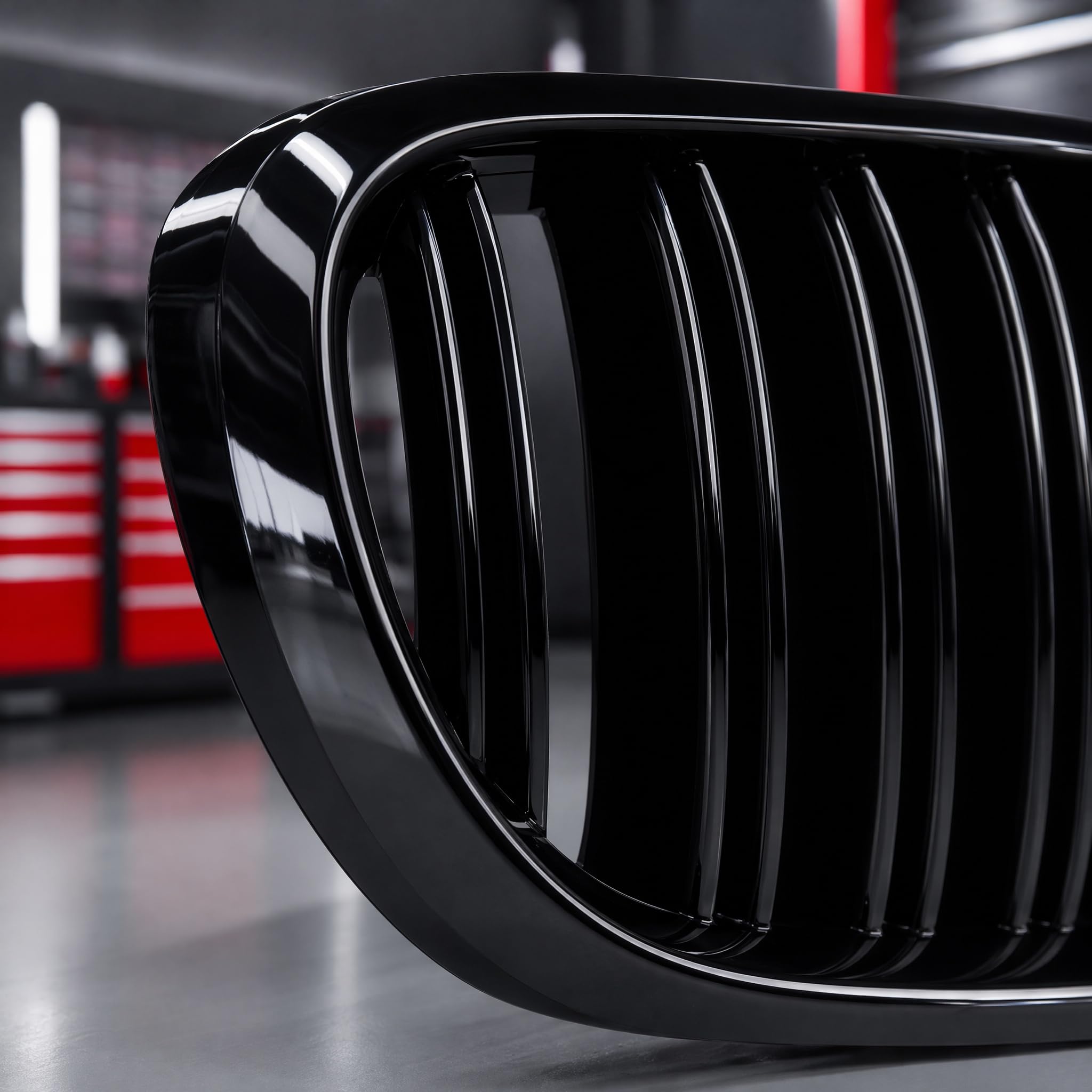 Kühlergrille für BMW X3 F25 Nieren 2010 2011 2012 2013 PRE Glanz Schwarzer Doppelsteg aus ABS Material(For F25 2010-2013 PRE)
