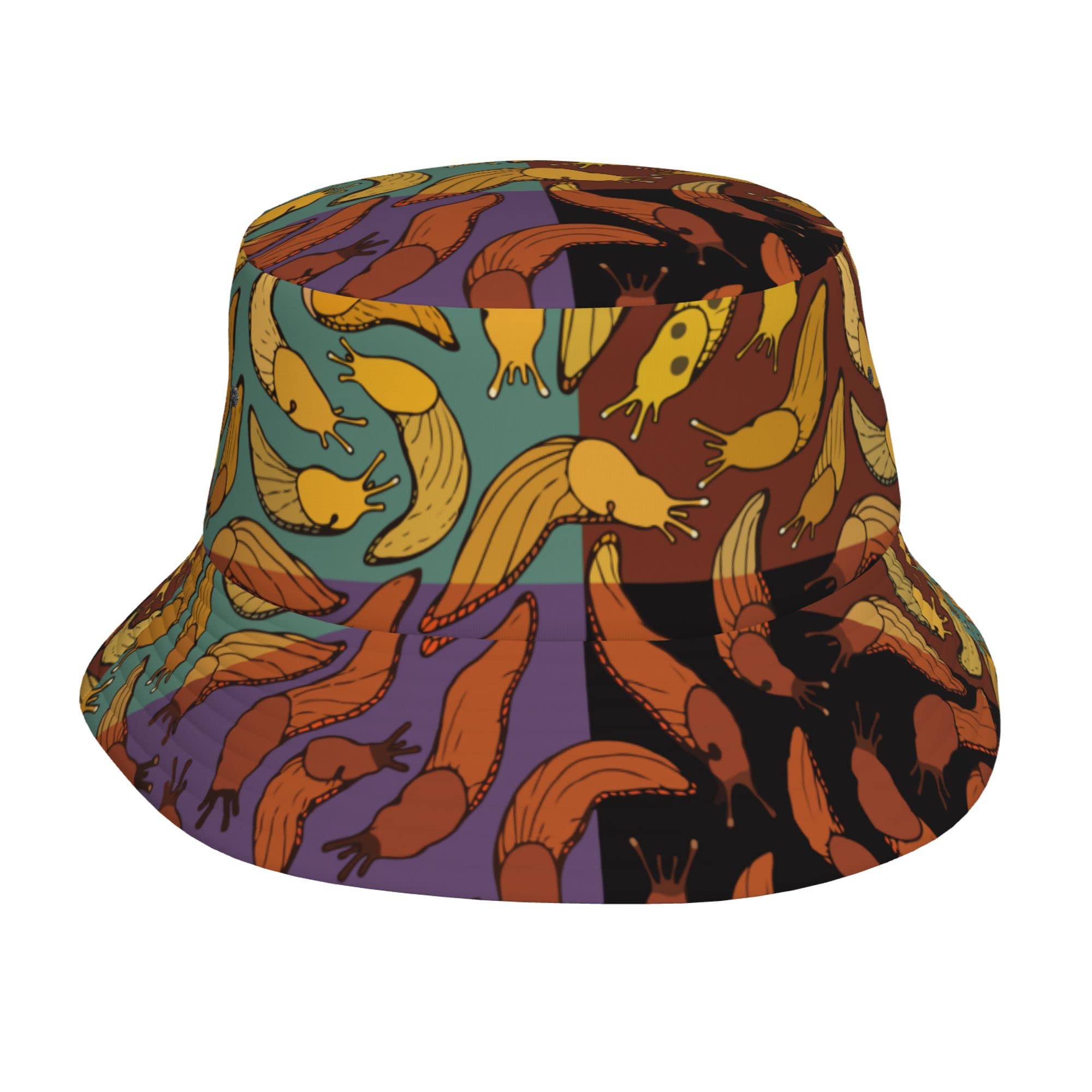 Aooedm Unisex Banana Slug Bucket Hat Summer Travel Beach Sun Hat Wide Brim Fisherman Cap