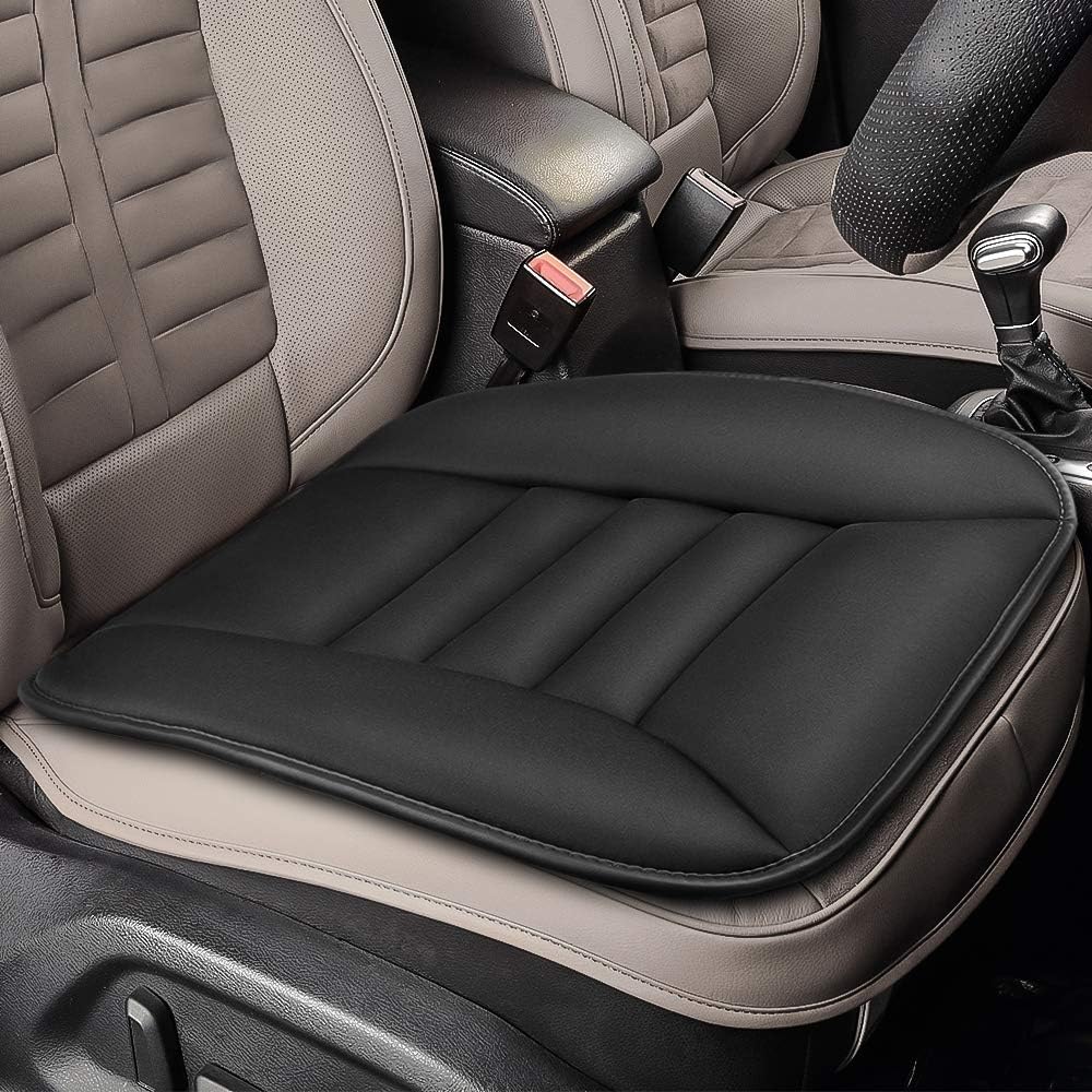 TERRIFI Premium Car Seat Cushion, Comfort Memory Foam Driver Seat Cushion, Lower Back Pain Relief, Suitable for Car Seat Driver, Office Chair (Black)