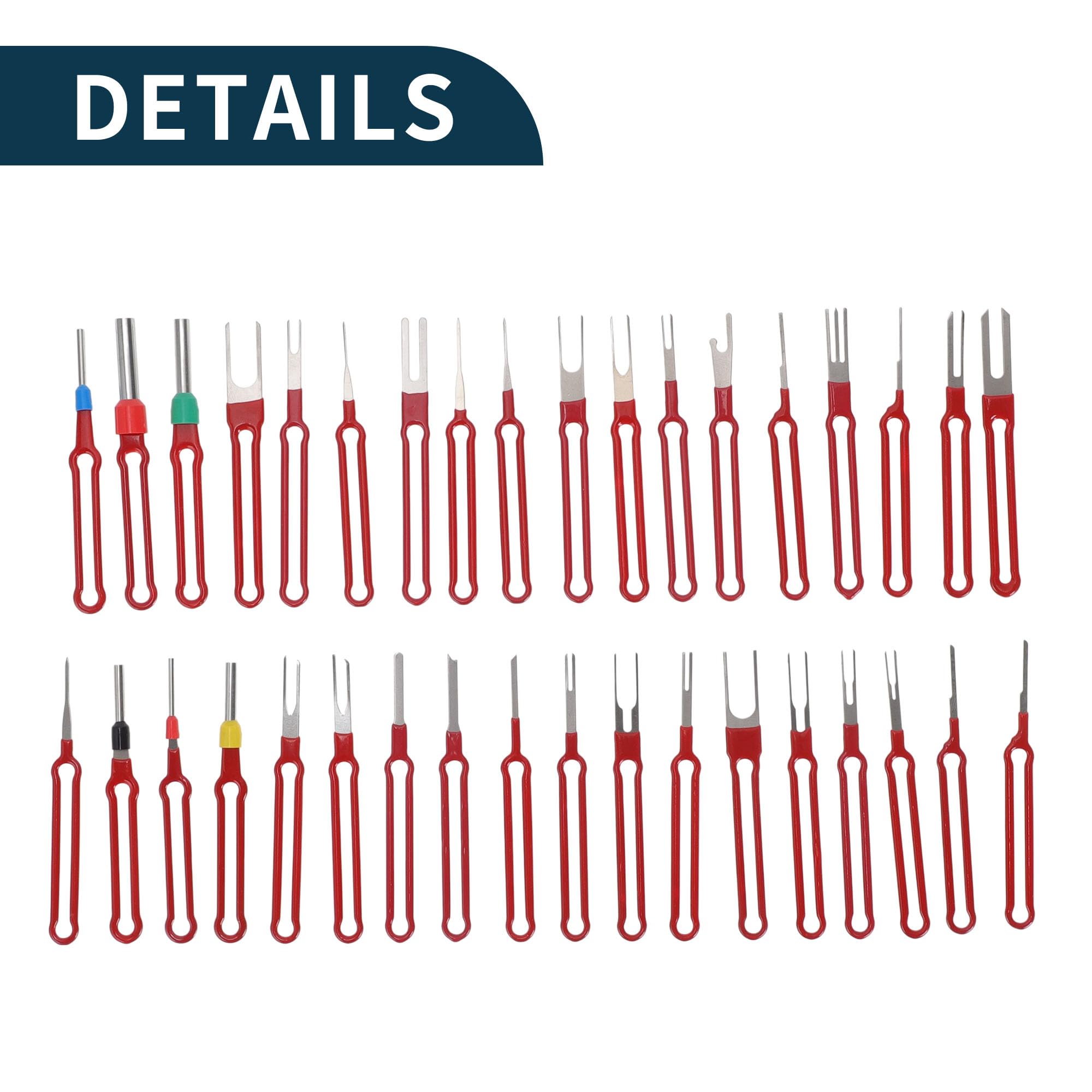 Kit di Assortimento di Strumenti di Rimozione Terminali per Auto, Camion, Moto, Barca - Kit di Estrattori di Terminali di Connettore di Filo Rosso 86 Pezzi
