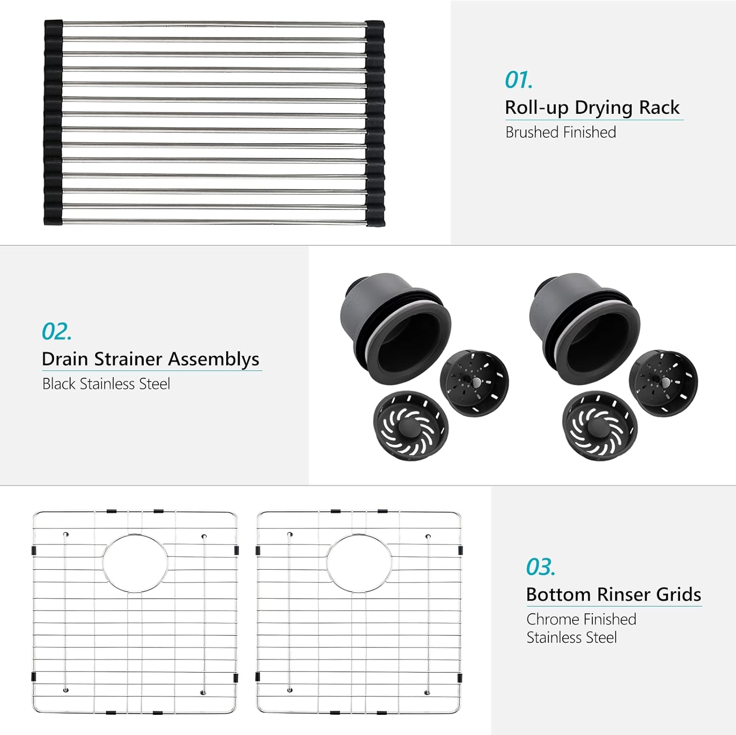 30 Double Bowl Black Kitchen Sink Undermount, ZDHHT 16 Gauge 30 x 19 x10 Inches Handmade Black Stainless Steel Double Bowl Kitchen Sink Undermount 50/50 Divide Basin Z10B3019B