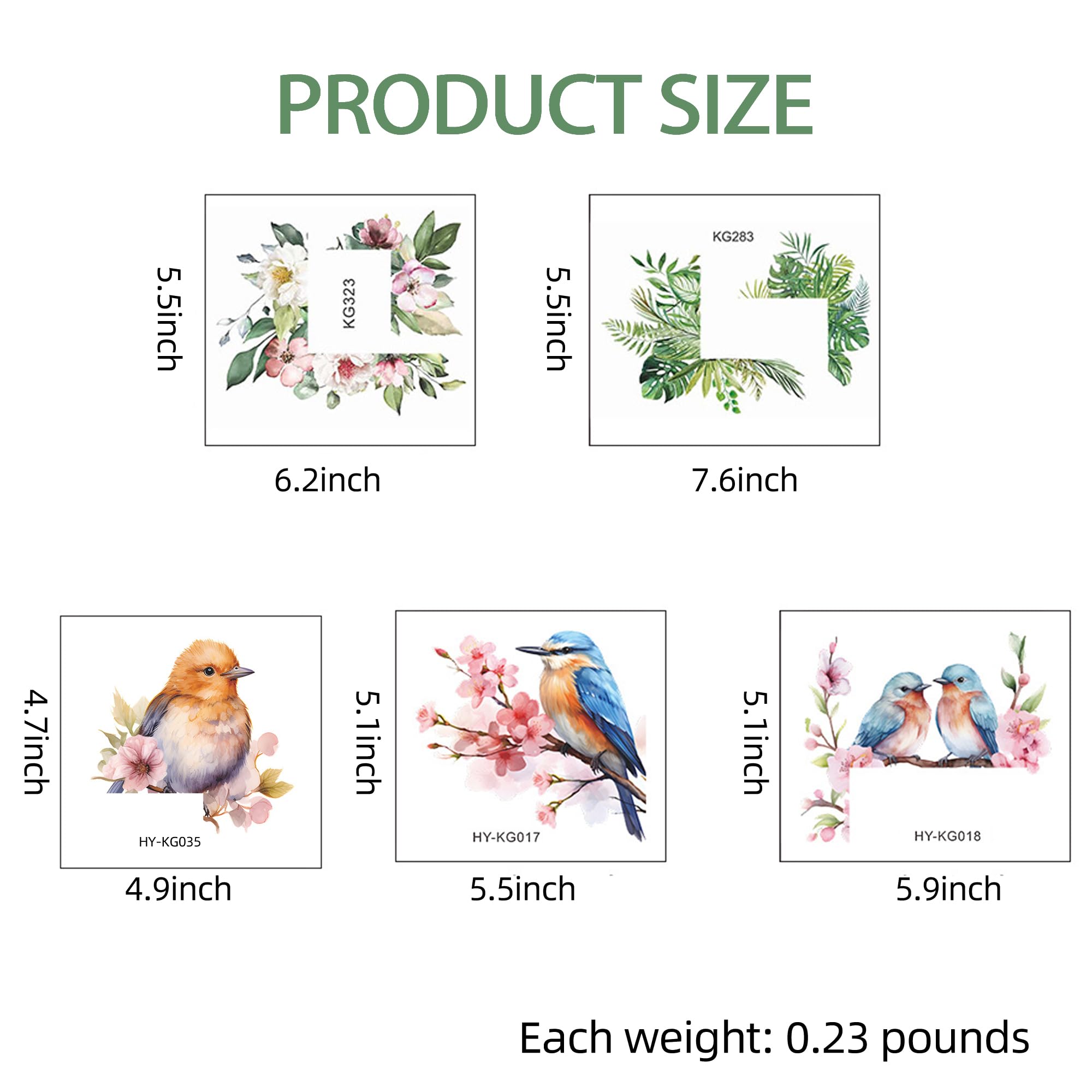 Lot De 5 Autocollants Végétaux Pour Interrupteurs - PVC, Designs Verts Et Naturels - Salon, Cuisine, SDB