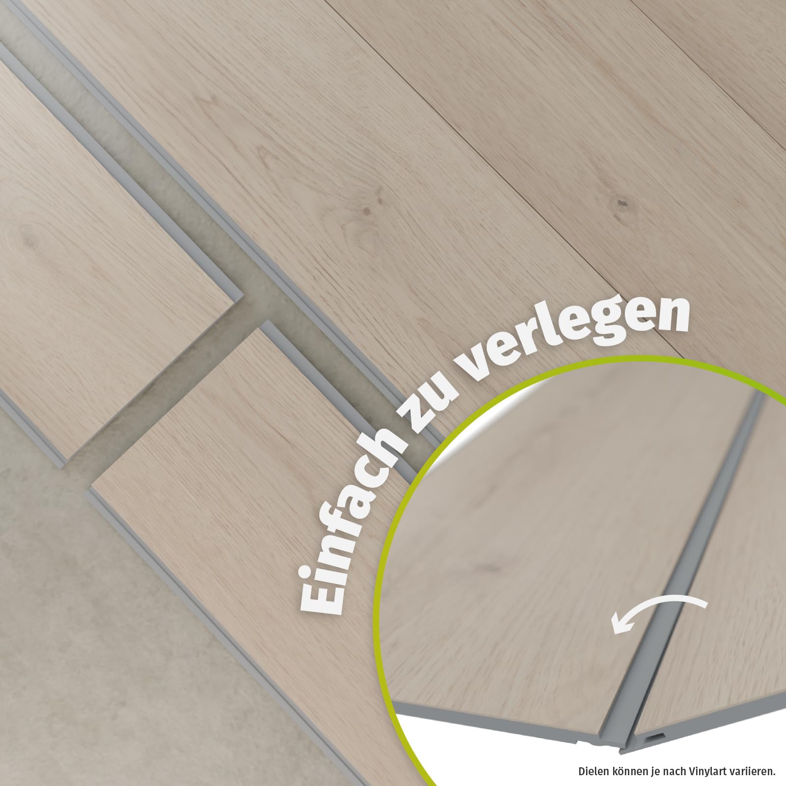 HORI Klick Hartvinylboden Rigid SPC Steinfliese Fliesenoptik - Klick-Vinyl mit Trittschalldämmung - schwimmende Verlegung - 91,5 x 47,4 x 0,6 cm - 1,736 m² - 4 Dielen