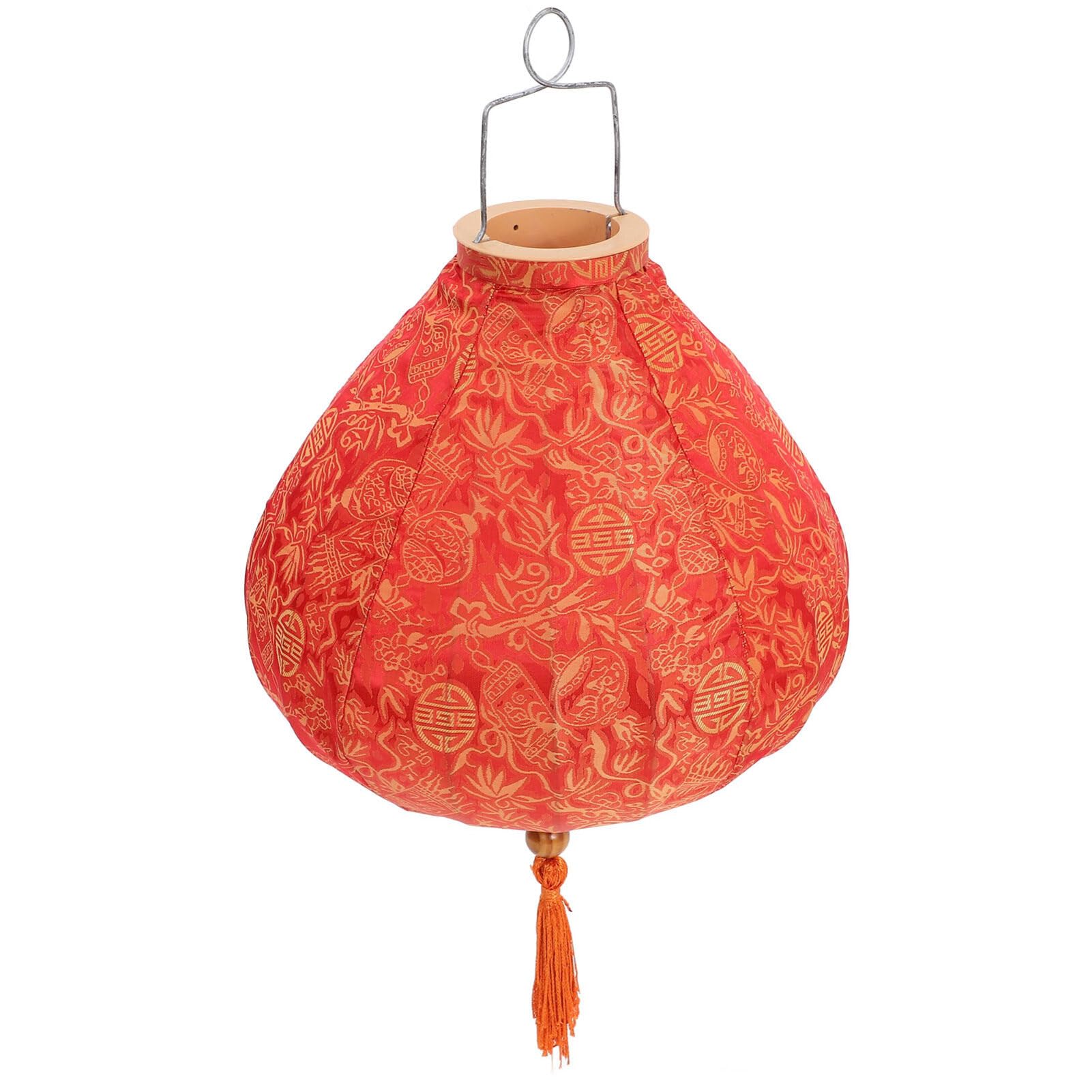 HANABASS Antique Style Cloth Lantern Wire and Hanging Lantern for Outdoor Decor Charming Pattern for Garden and Patio Use