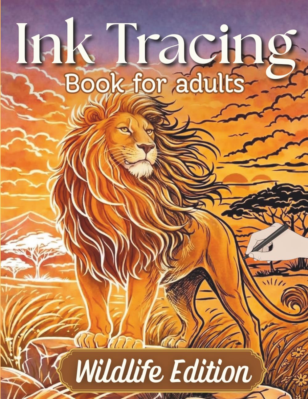 Ink Tracing Book for Adults - Wildlife Edition: Calming Reverse Coloring Book - Trace the White Lines with a Black Pen to Reveal Beautiful Wildlife Scenes