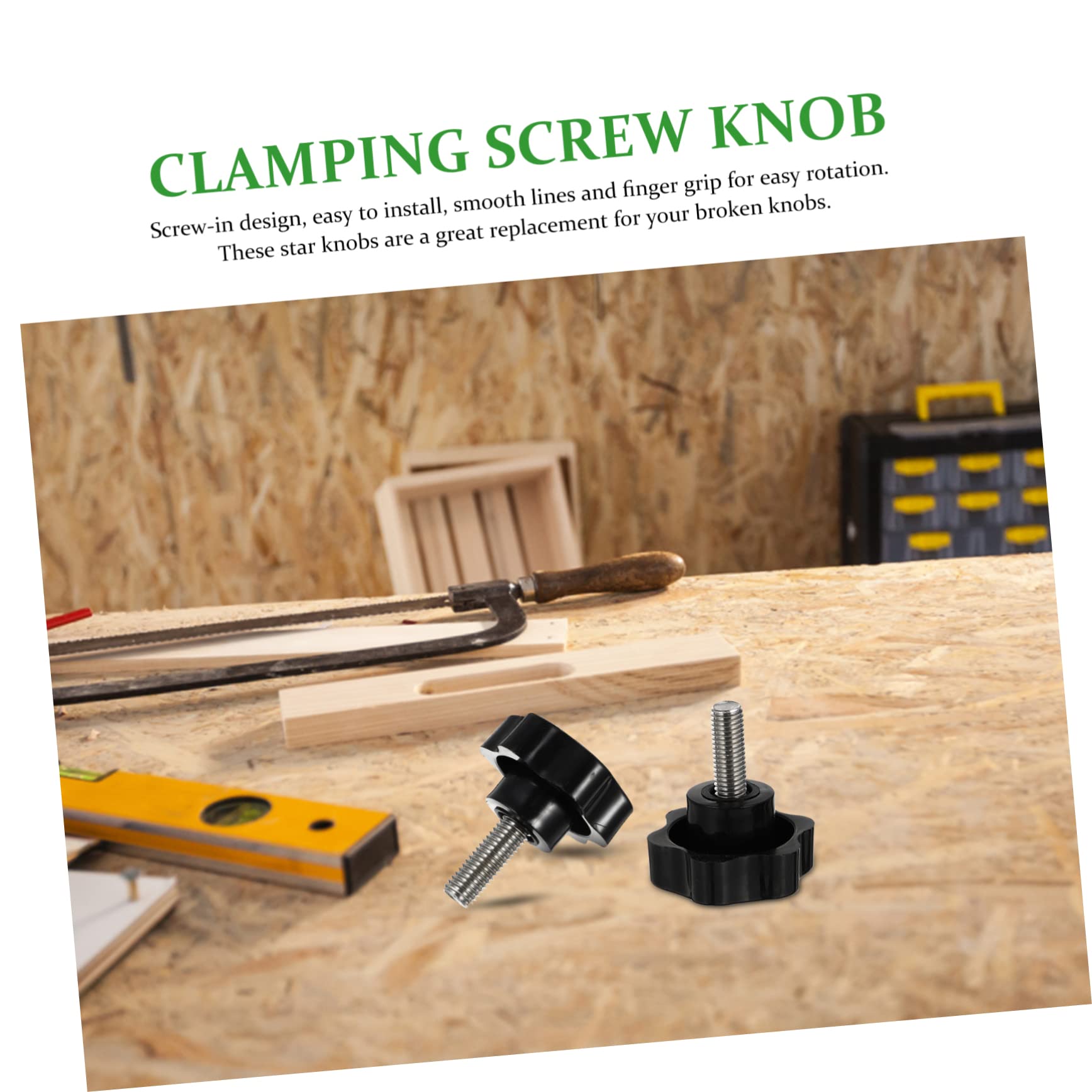 HEALEEP Clamping Screw Knob Handles 4pcs Plastic Star Knobs 38mm Diameter M10 x 25mm Metal Nuts Sturdy Easy to Use No Extra Tool Required