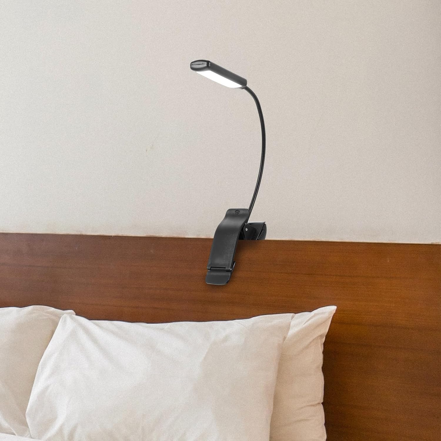 Rechargeable LED Reading Clip Lamp, Adjustable Music Score Book Light with Clamp, 2pcs Black Bedside Piano Stand Lights for Night Study and Sheet Music