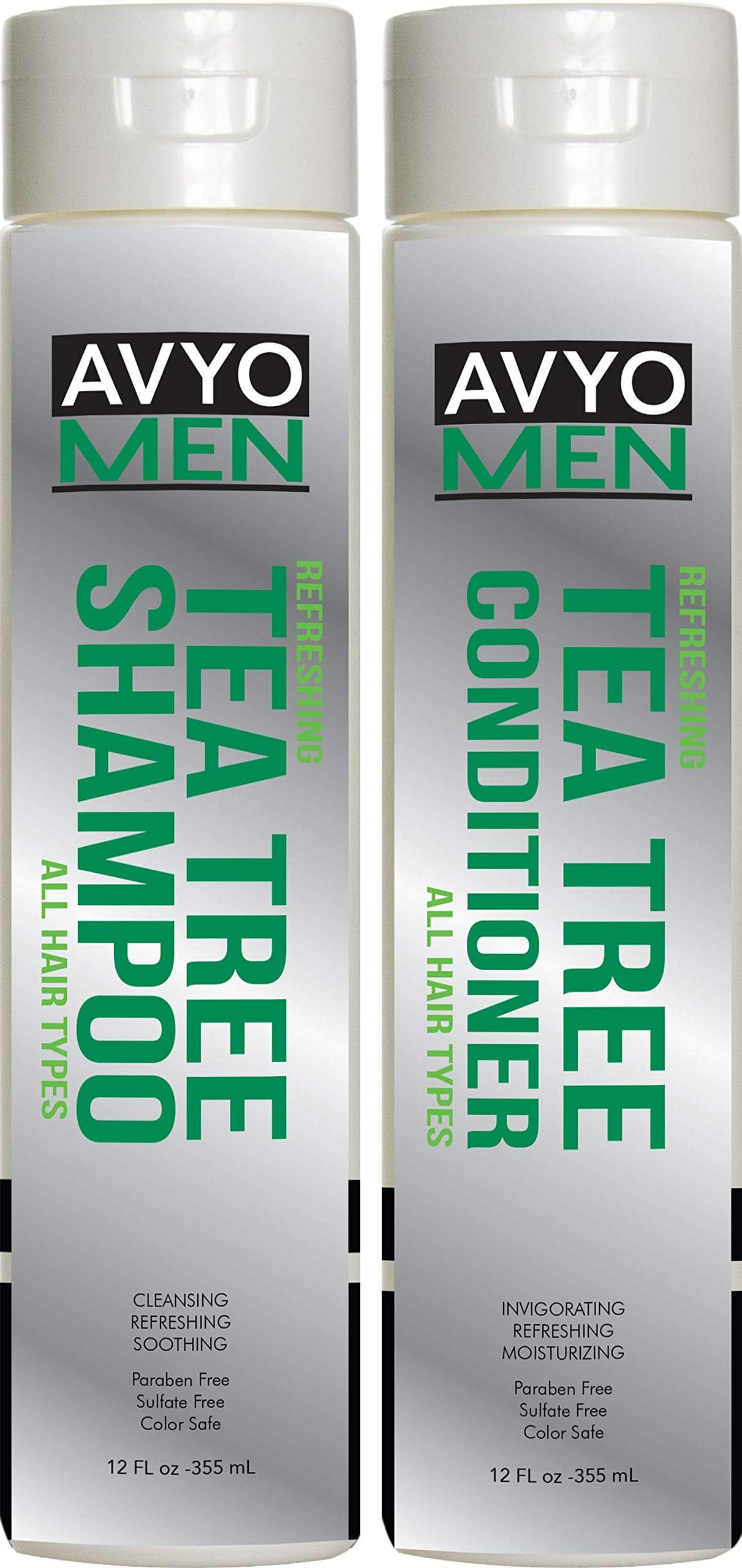Men Tea Tree Shampoo(12oz) and Conditioner(12oz) Set | Natural Tea Tree Oil | All hair types