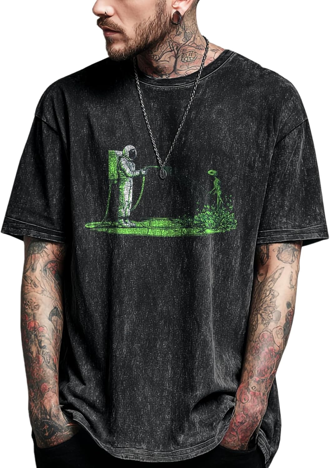 domirica Cool T Shirts for Men ​Quick Dry Big and Tall Plus Size Short Sleeve Crewneck Funny Graphic Cotton Undershirt