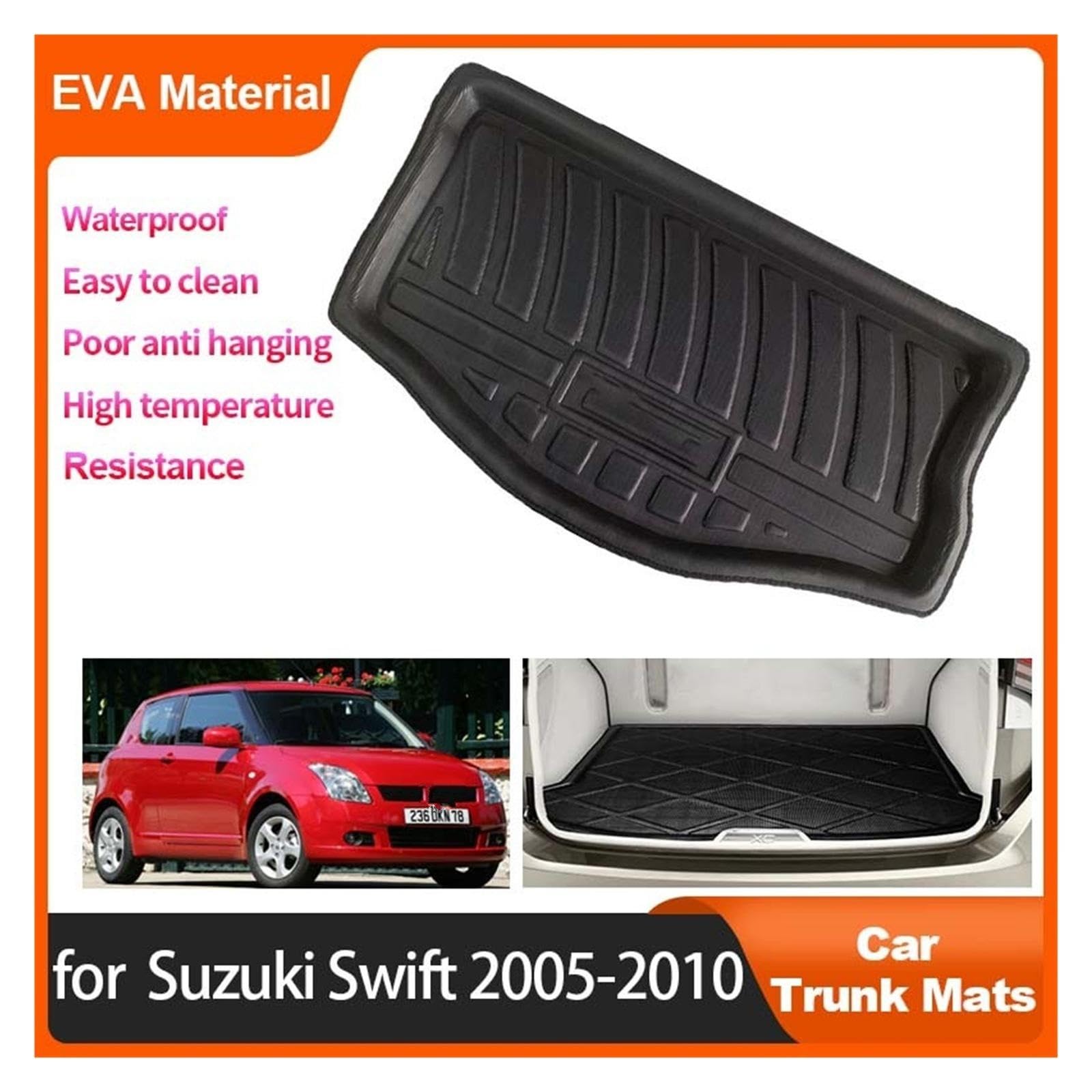 Pasuje do Suzuki Swift Hatchback 2005-2010 | Mata do bagażnika samochodu Podkładka zabezpieczająca tylną wykładzinę bagażnika
