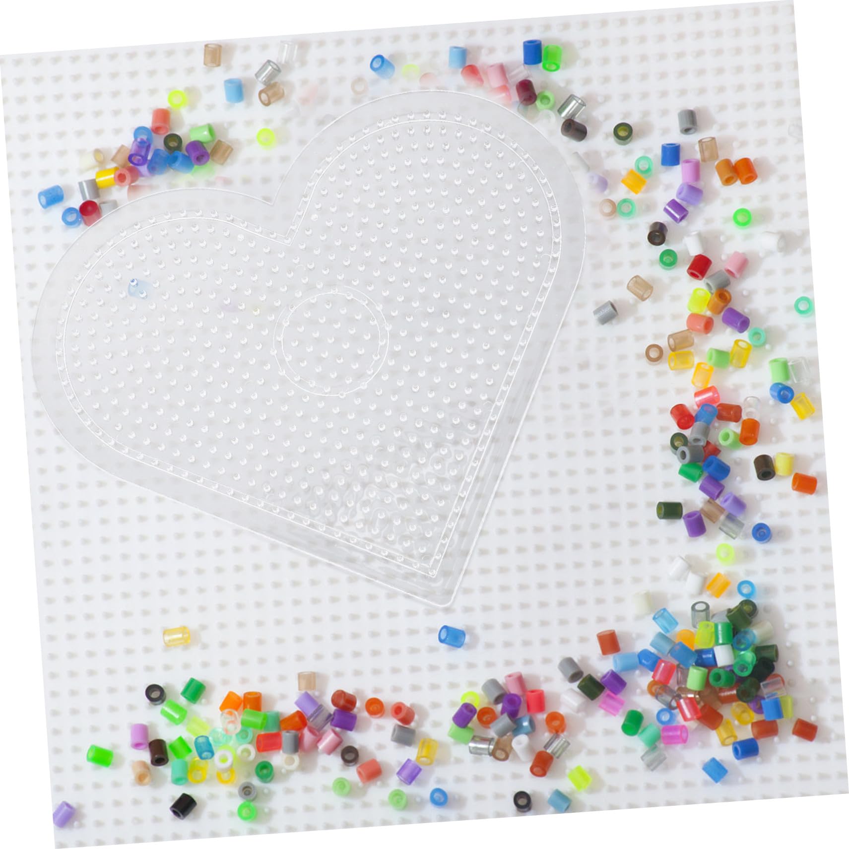FRCOLOR Set de Plaques à Perles à Repasser Transparentes pour Ados Modèles Carrés Coeur Polygone Rond Kit Bricolage Créatif pour Perlage et Loisirs Créatifs