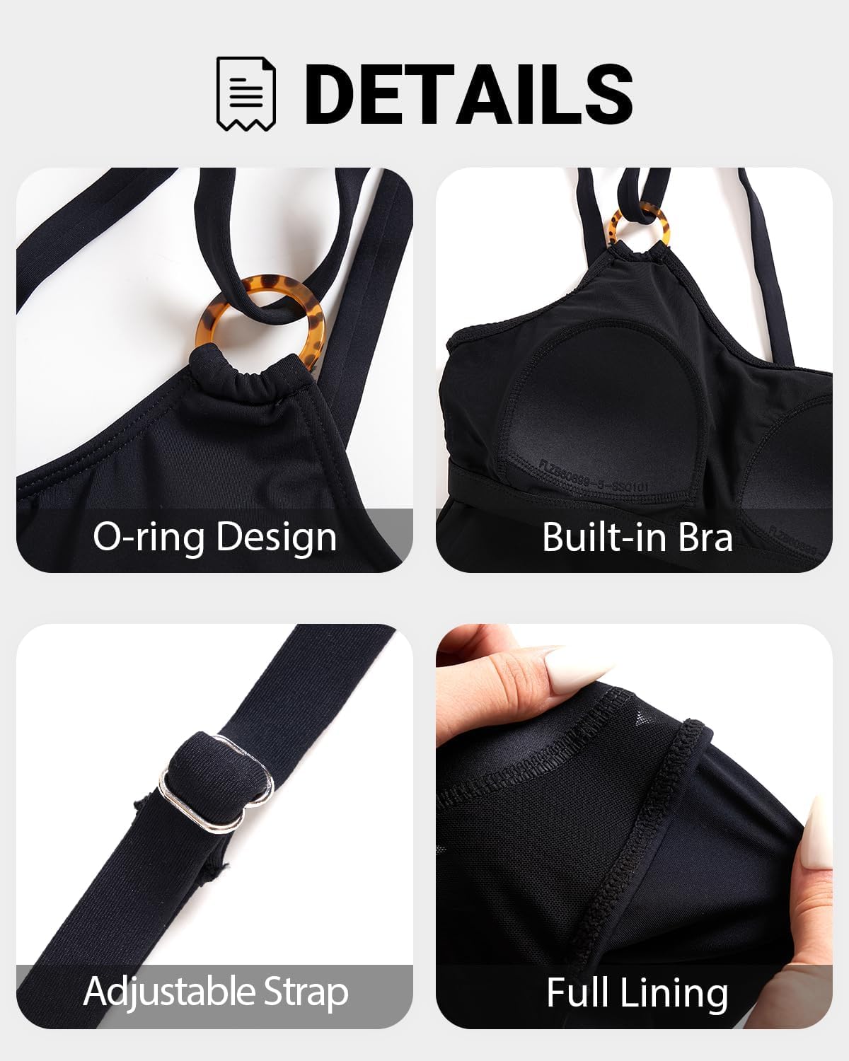 Tempt Me Two Piece Tankini Set Swimsuits for Women Tummy Control Bathing Suit One Shoulder Swimwear with Bikini Bottoms - Image 4