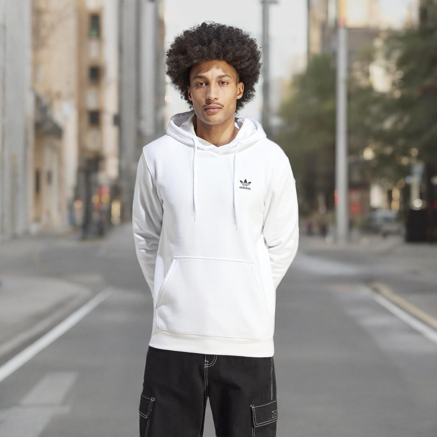 adidas Originals mens Trefoil Essentials Hoodie - Image 4