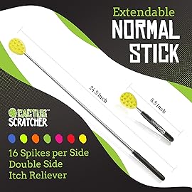 Cactus Scratcher Extendable Telescopic Back Scratcher - Extends 25 Long Double Sided Retractable Scratching Tool for Hand, Neck, Head, and Body - Universal Gift for Family, Pets, and Friends, Yellow