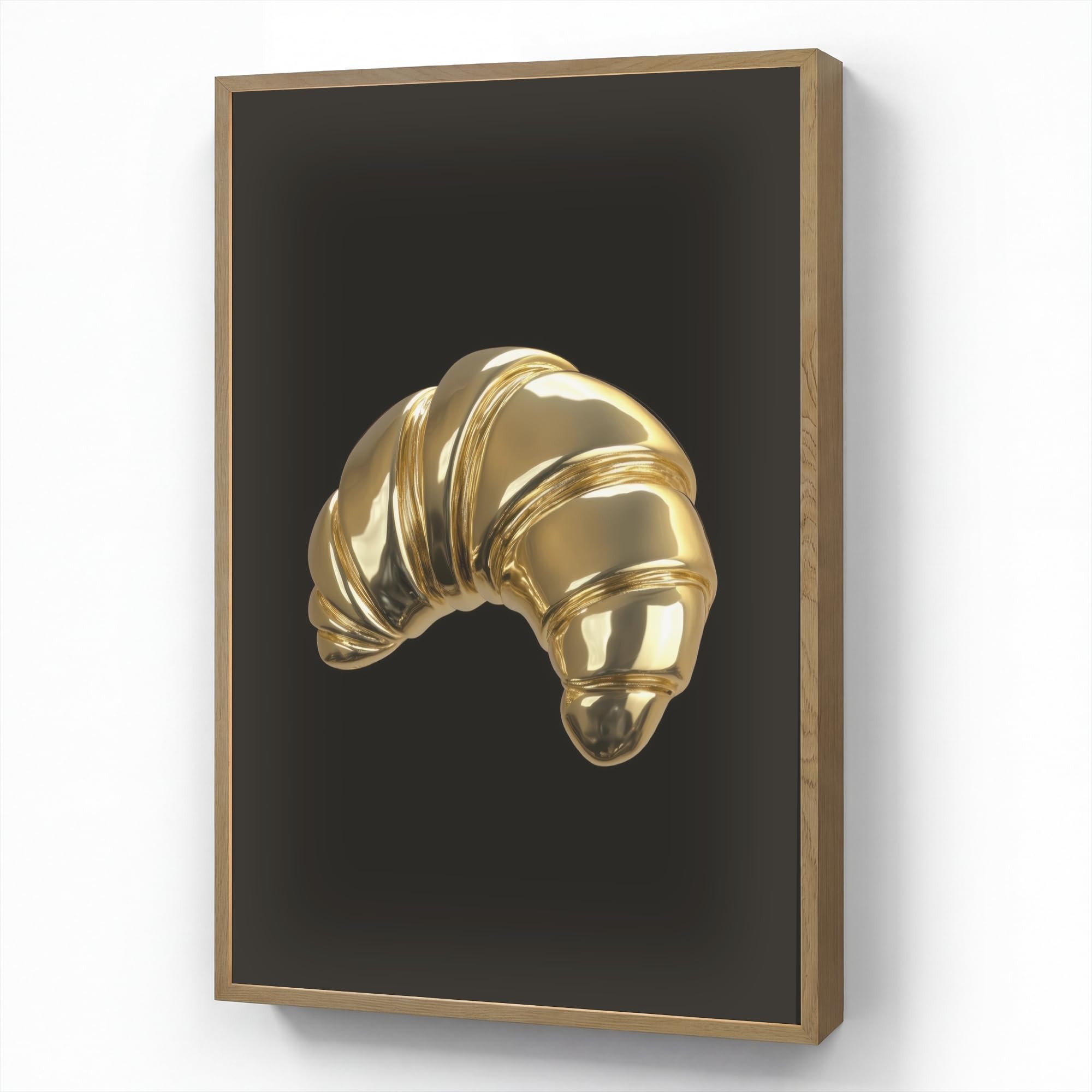 Wandleuchte Nachtlicht 60x90 cm Aufladbar Dimmbar Innen Nachtlampe Wandmontage LED Wandlampe Nachttisch Wall Lamp Licht Wand Croissant - Brot - Gold - Schwarz