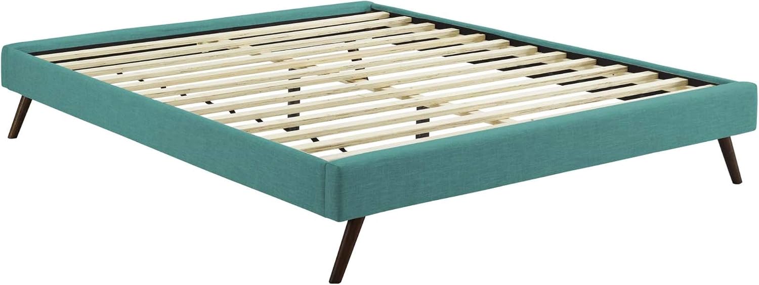 Ergode Loryn Platform Bed | Solid Wood Frame | Polyester Upholstery | Tapered Legs | 10 Wood Slats | No Box Spring Needed | Memory Foam Compatible