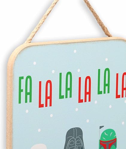 Miniatura 4 de Disney Star Wars Fa La La - Decoración colgante de madera para pared, divertido letrero navideño de Star Wars para decoración navideña