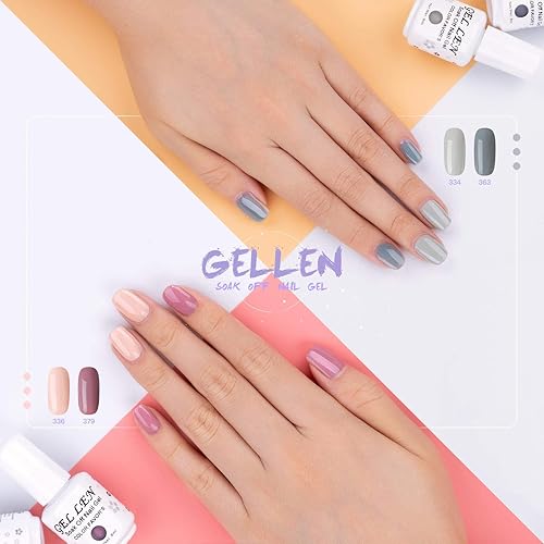 Miniatura 3 de Gellen Kit de esmalte de uñas en gel, 6 colores grises Nude, diseño popular de arte de uñas, pasteles clásicos, tonos naturales, esmalte de gel para