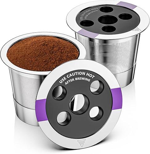 Cápsulas de café recargables universales con 5 agujeros, adecuadas para tazas K, de acero inoxidable, reutilizables, compatibles con máquinas de