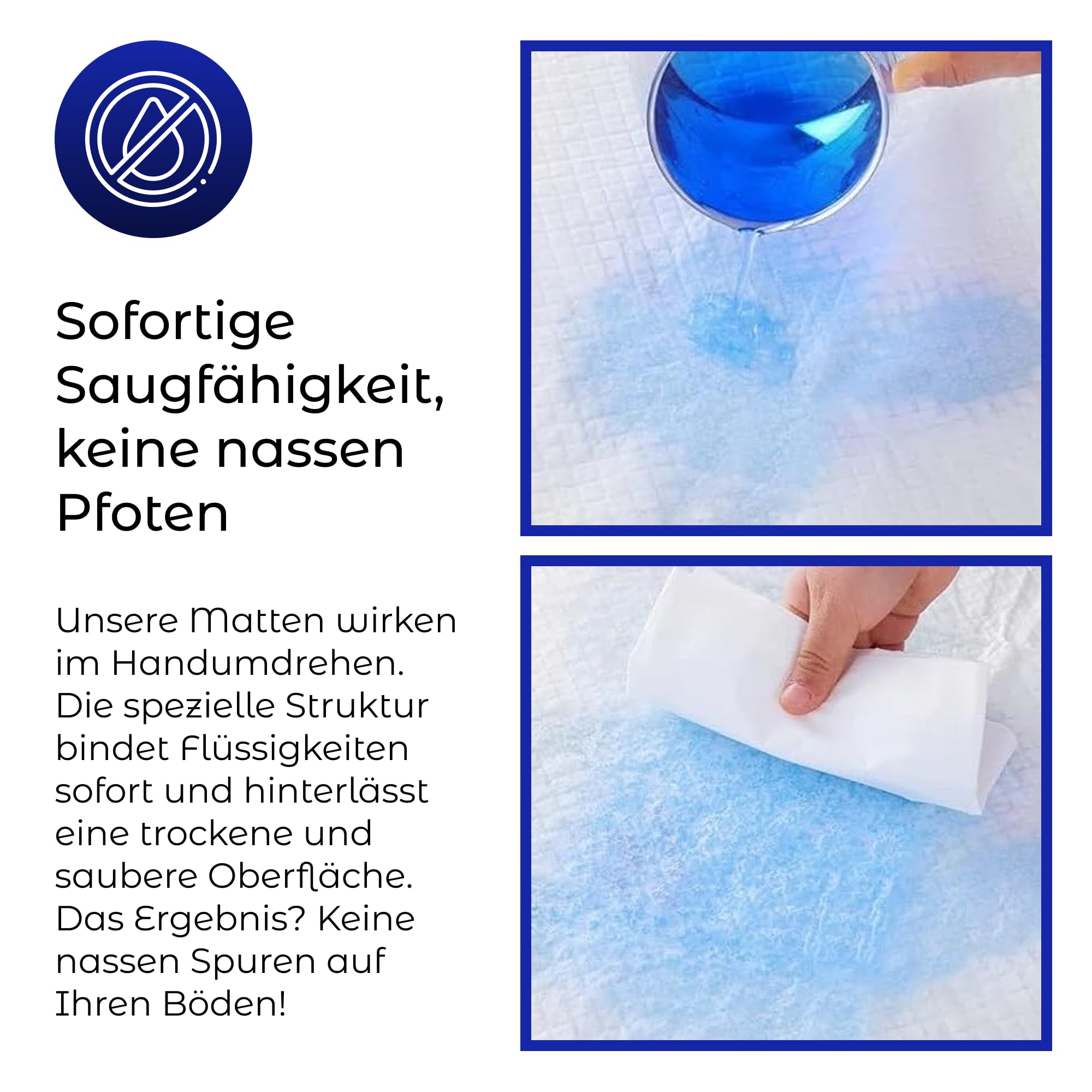 FEBE Welpenunterlagen S 33x45 cm 100 stück mit Kotbeutel Puppy Pads Training Pads Trainingsunterlagen für Hunde Toilettenmatte Hundetoilette