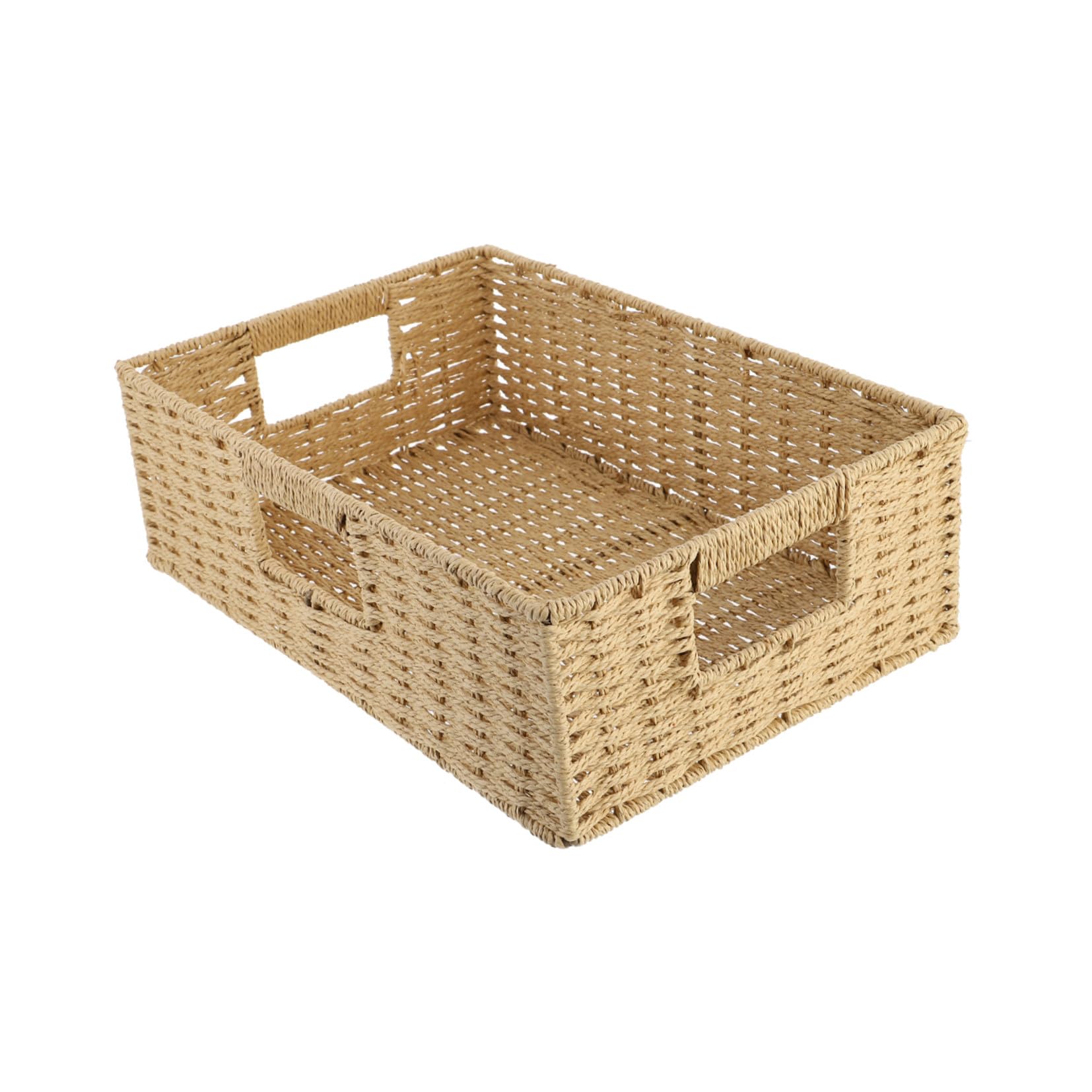 Panier de rangement rotin beige polyvalent bureau et maison