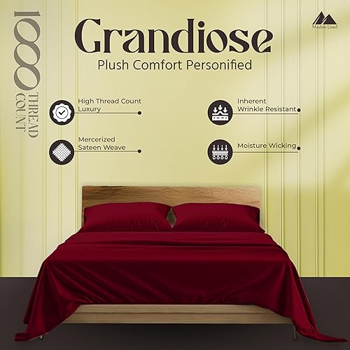 Miniatura 2 de MAYFAIR LINEN Juego de 2 fundas de almohada 100 % de algodón egipcio, fundas de almohada de 1000 hilos tamaño Queen  estándar, suaves y