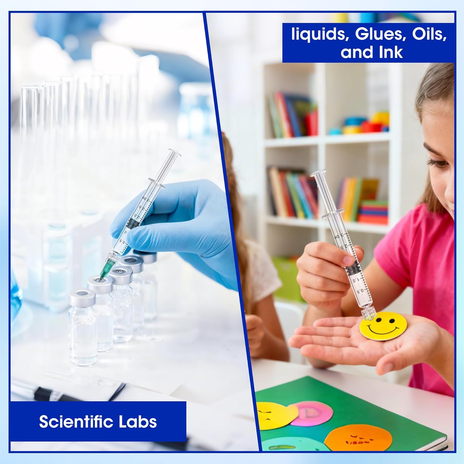 100 Pack 3ml Luer Lock Glass Syringe, Borosilicate Syringes for Liquids, Glue, Oils, Ink, Lab and Crafts Tools without Needle