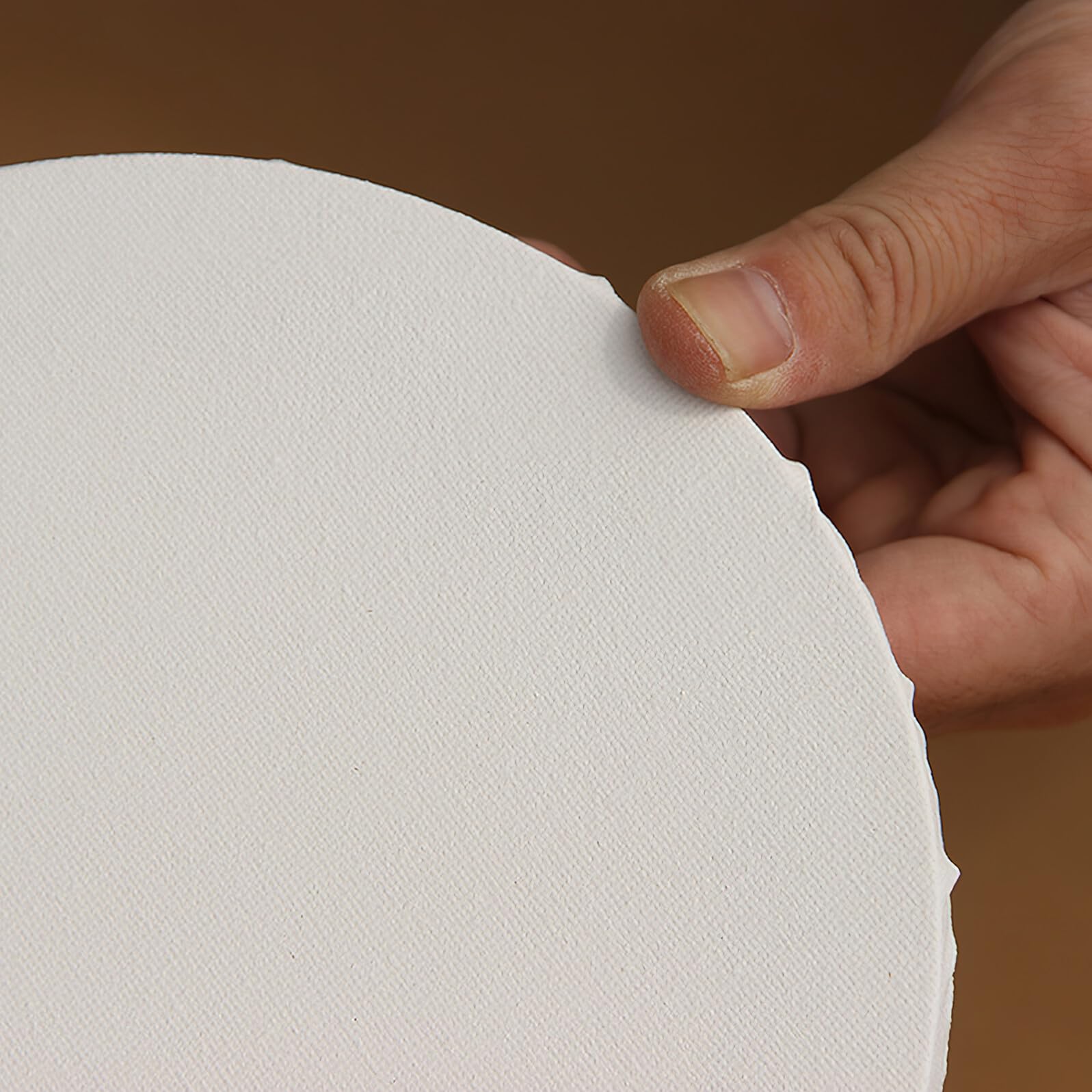 Angoily 30cm Runde Leinwand mit Holzrahmen Vorgespannte Baumwoll Keilrahmen Leinwand Weiß für Öl und Acrylmalerei Künstlerbedarf Selbstgemacht Malprojekte