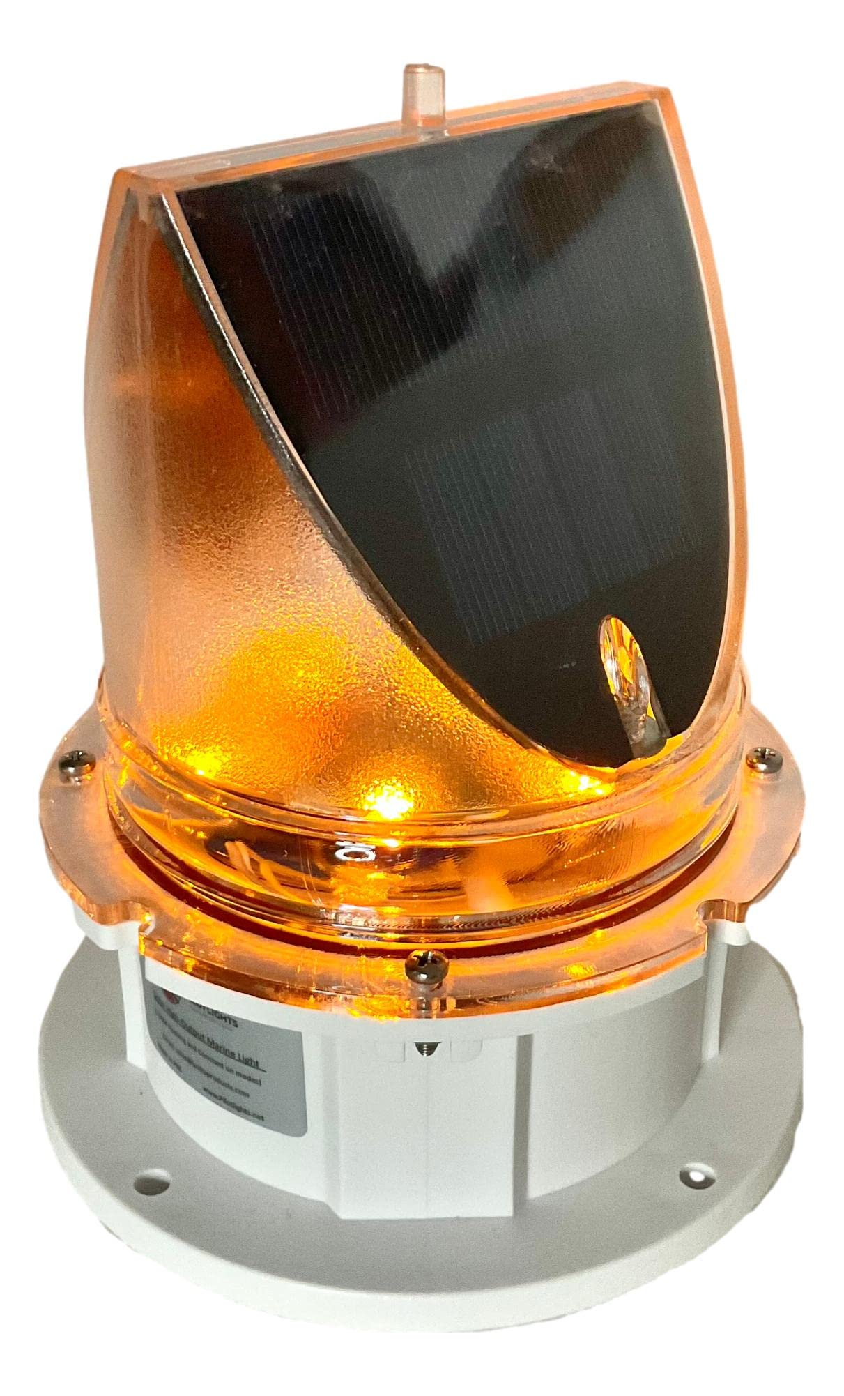 Solar Dock Warning Light 360 Degree - SNL-004-PRO - Super Bright Waterproof LED Light for Marine Applications - Constant On or Adjustable Flashing (