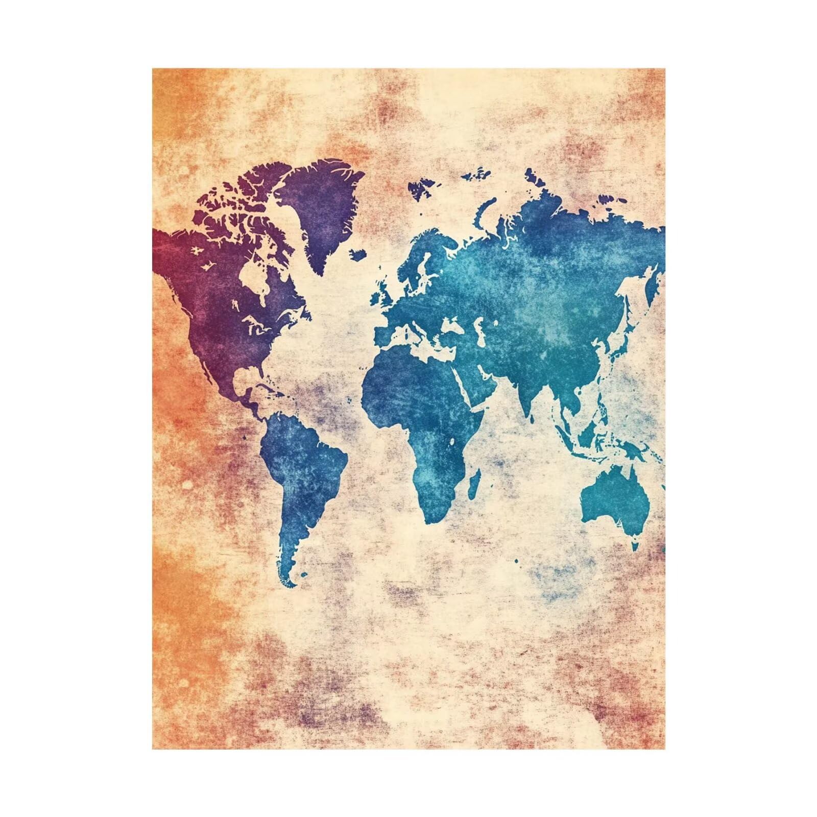 Dipingere con i Numeri Adulti Mappa del mondo Fai da te Hobby Creativi Adulti con Colore Tele per Dipingere Mappa 135 x 100CM 36 Colori Acrilici e Pennello Pittura, Quadri Moderni Soggiorno 2YH-11428