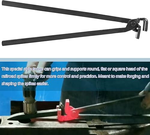 Miniatura 6 de Pinzas de punta para ferrocarril Blacksmith para sujetar picos de ferrocarril RR Spike Head Pinzas para hacer cuchillos con púas RR