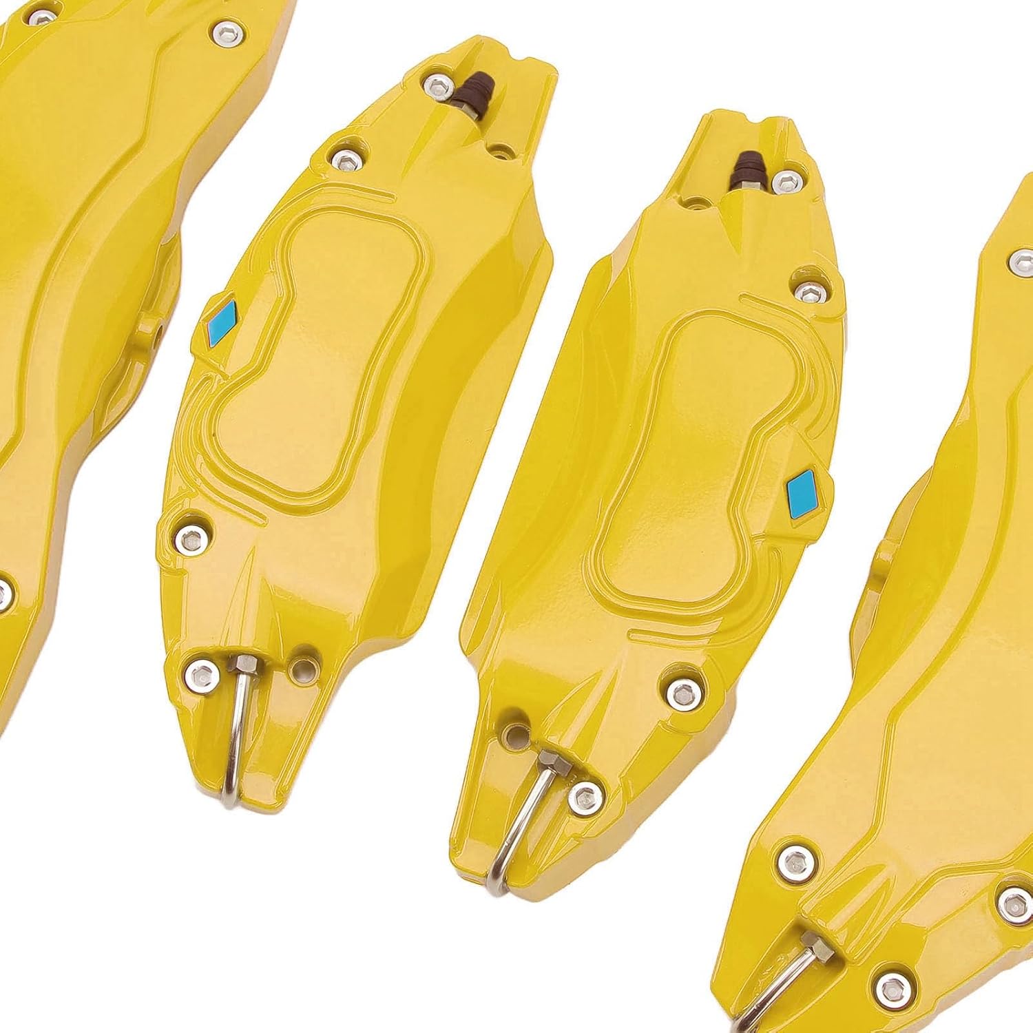 Car Caliper Accessories, Caliper Covers, Aluminium Alloy Disc Brake Protector for 19in 20in Wheels, Colouring Design, Heat Dissipation, Easy Installation with Car Caliper (Yellow)