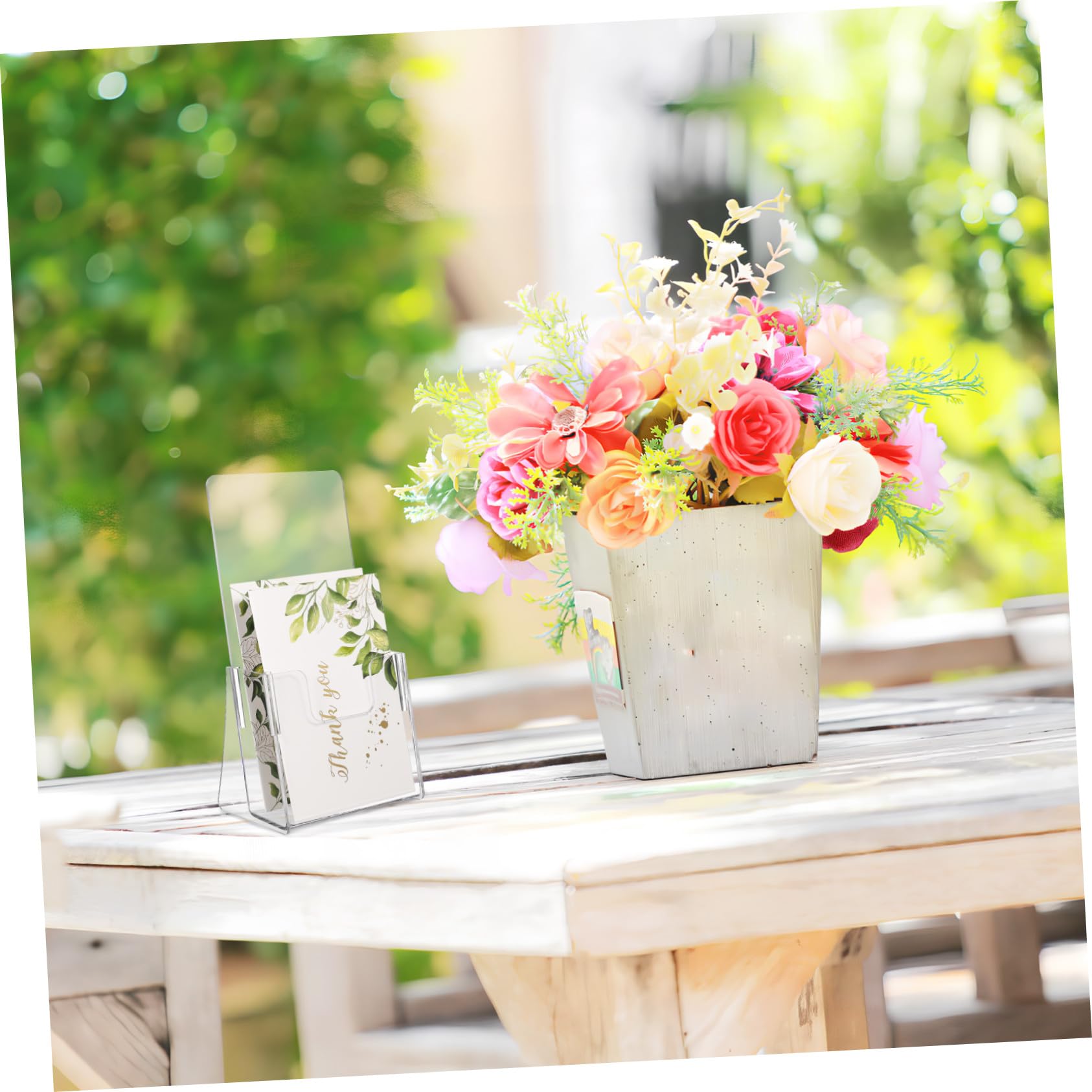Porte-brochures en Acrylique Transparent Transmission Lumineuse Solide et Robuste Lot de 2 pour Organiser Brochures et Menus Bureau