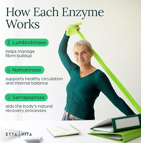 Miniatura 3 de Potent Nattokinase 4000 FU Serrapeptase 240000 SPU Lumbrokinase 2000 FU Suplemento - Cápsulas de enzimas proteolíticas para apoyo energético,