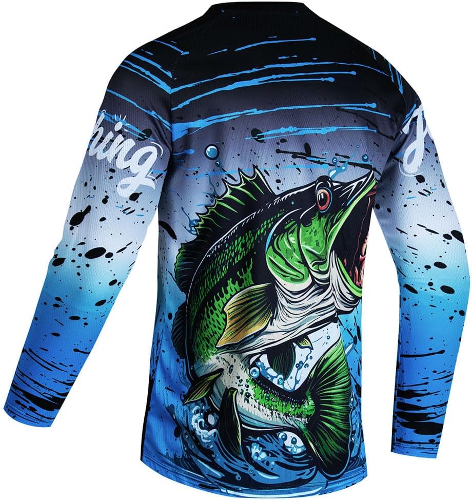 Mens Fishing Shirt Long Sleeve, Fishing Jerseys Fish Tshirts - Breathable, Cooling, Light-Weight - Image 3