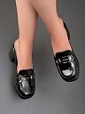 XE Looks Women’s Patent Finish Slip-On Mules | Chain Detail Block Heel Sandals for Women gallery image