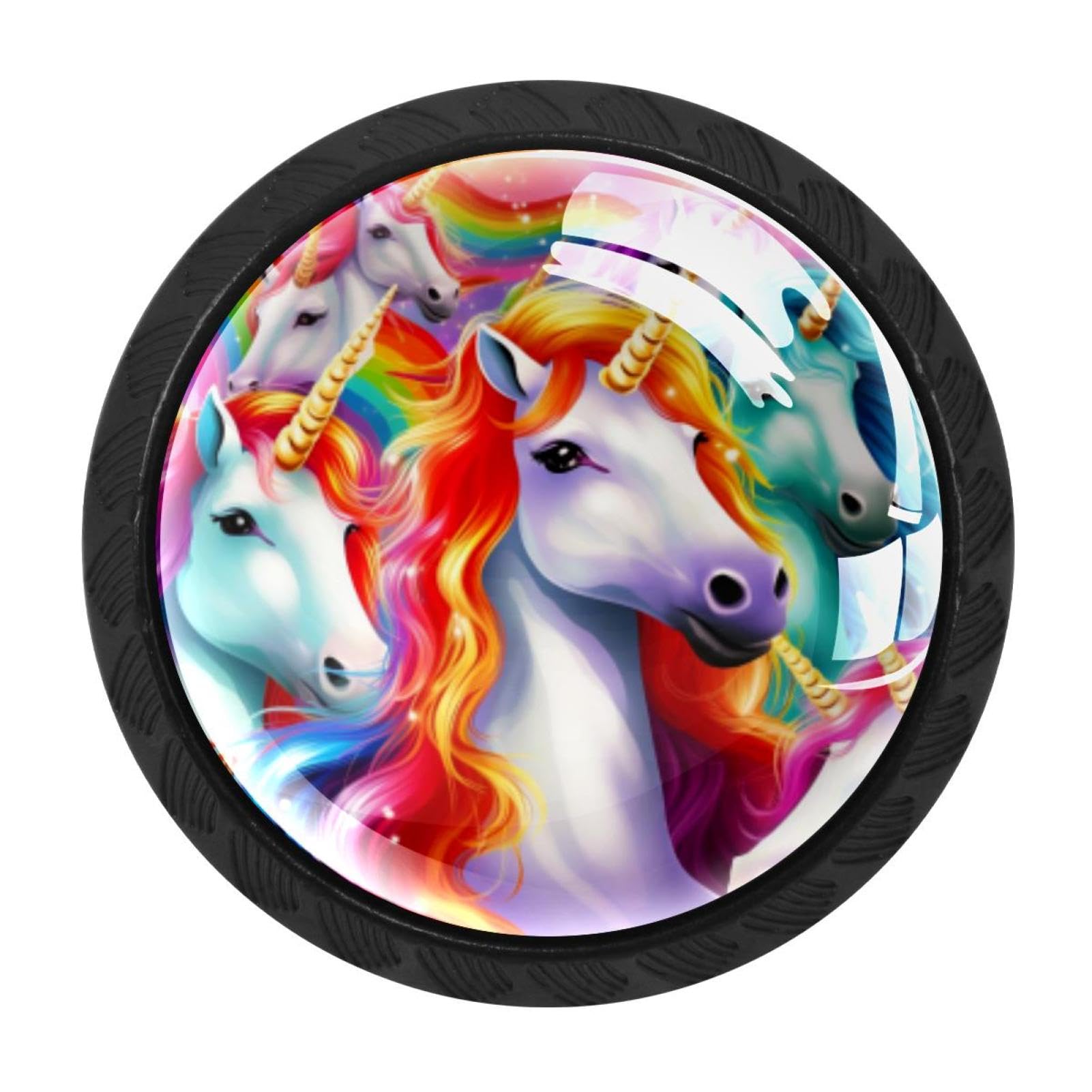 Chenzzzz Multicolored 14 4 Pack Rainbow Unicorn Kitchen Cabinet Knobs Drawer Knobs Dresser Knobs Matte Black Zinc Knobs Drawer Pulls Door Knobs Dresser Drawer Handles Knobs For Dresser Drawers