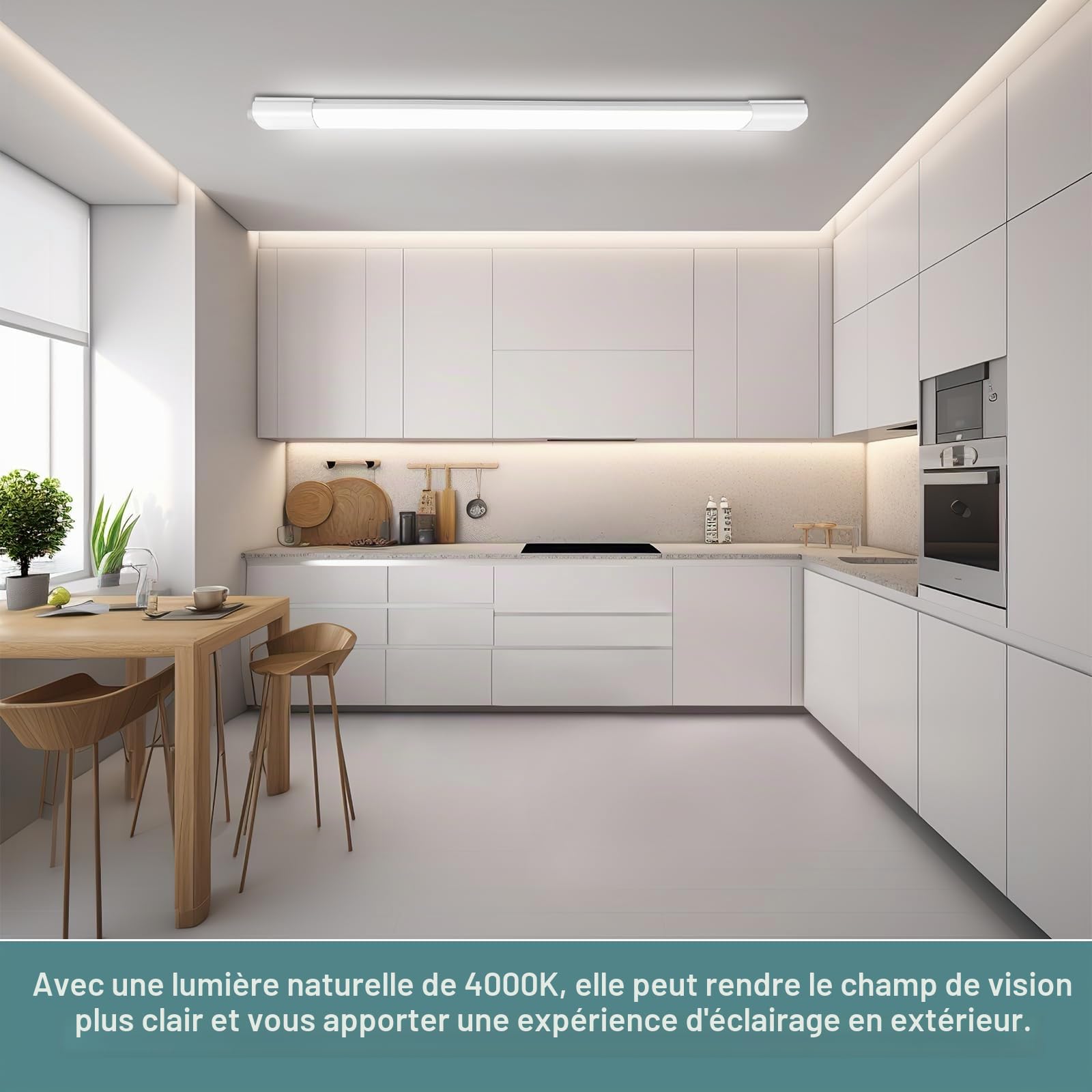 Neon LED 150 CM, 45W 4000LM Reglette, IP65 Tube, 4000K neutre blanc Néon, Connectable, Eclairage Garage, Lampe Fluorescente étanche