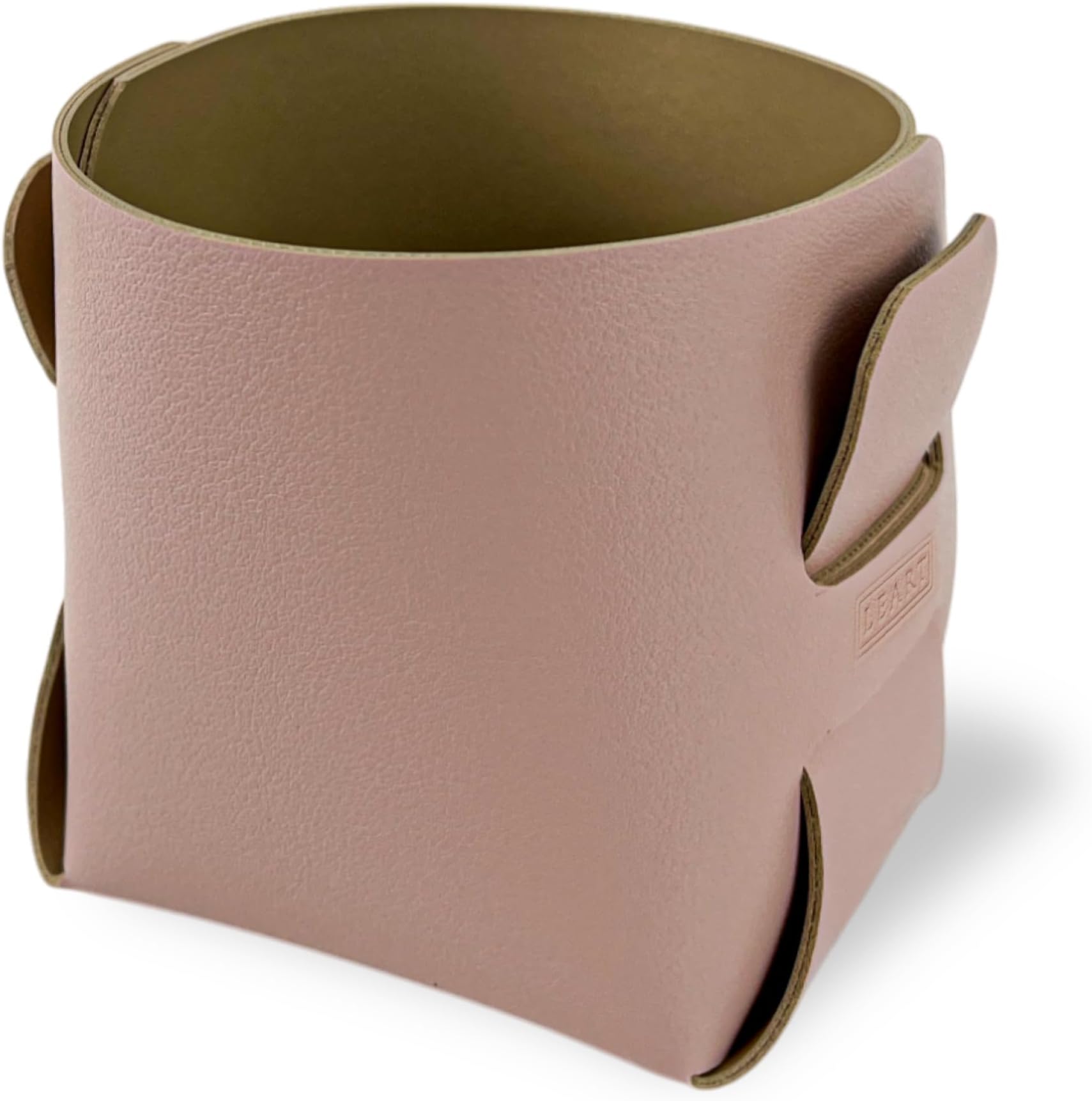 LEART Leather Storage Basket – Multi-Functional Organizer for Home & Office | Small Leather Basket for Desk, Nightstand, Pantry, Toy Storage, Medicine Organizer, & More (Baby Pink)