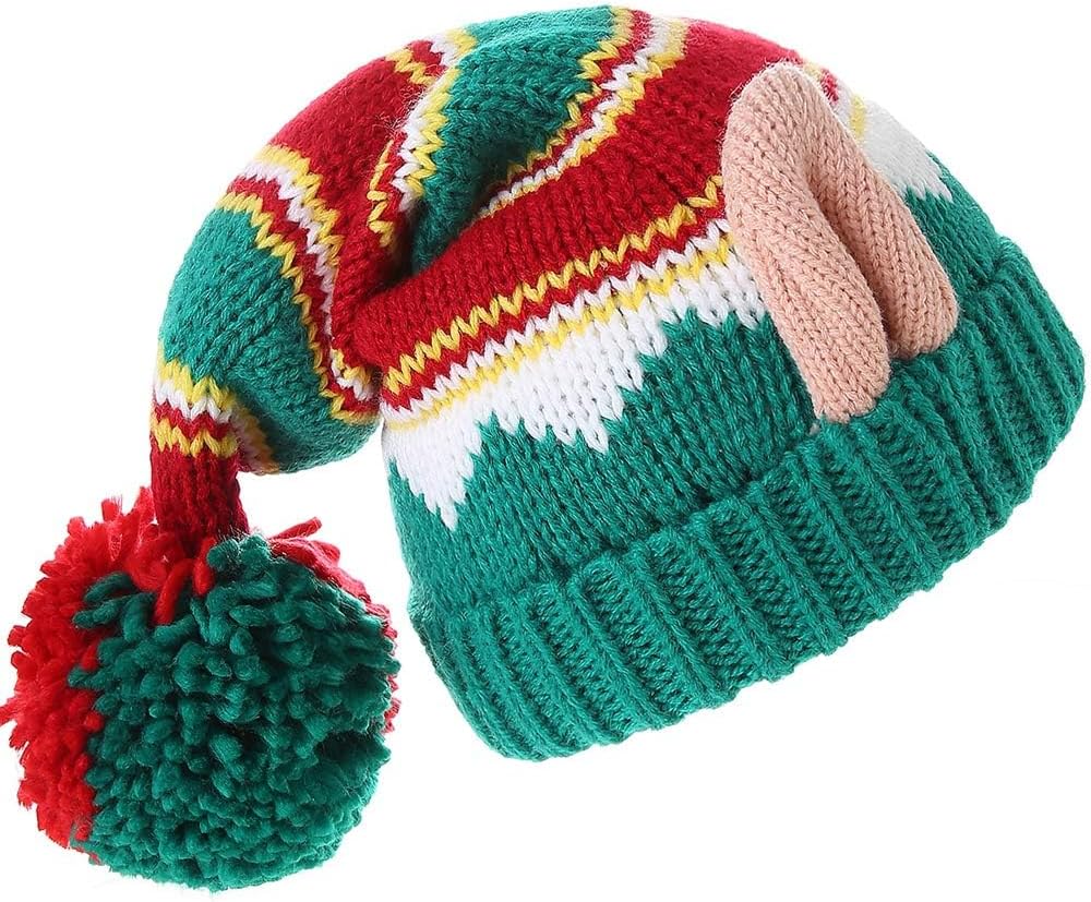 LMLALML Christmas Hats for Women, Kids and Men Elegant Knitted Warm Funny Beanie for New Year Festive Holiday Party