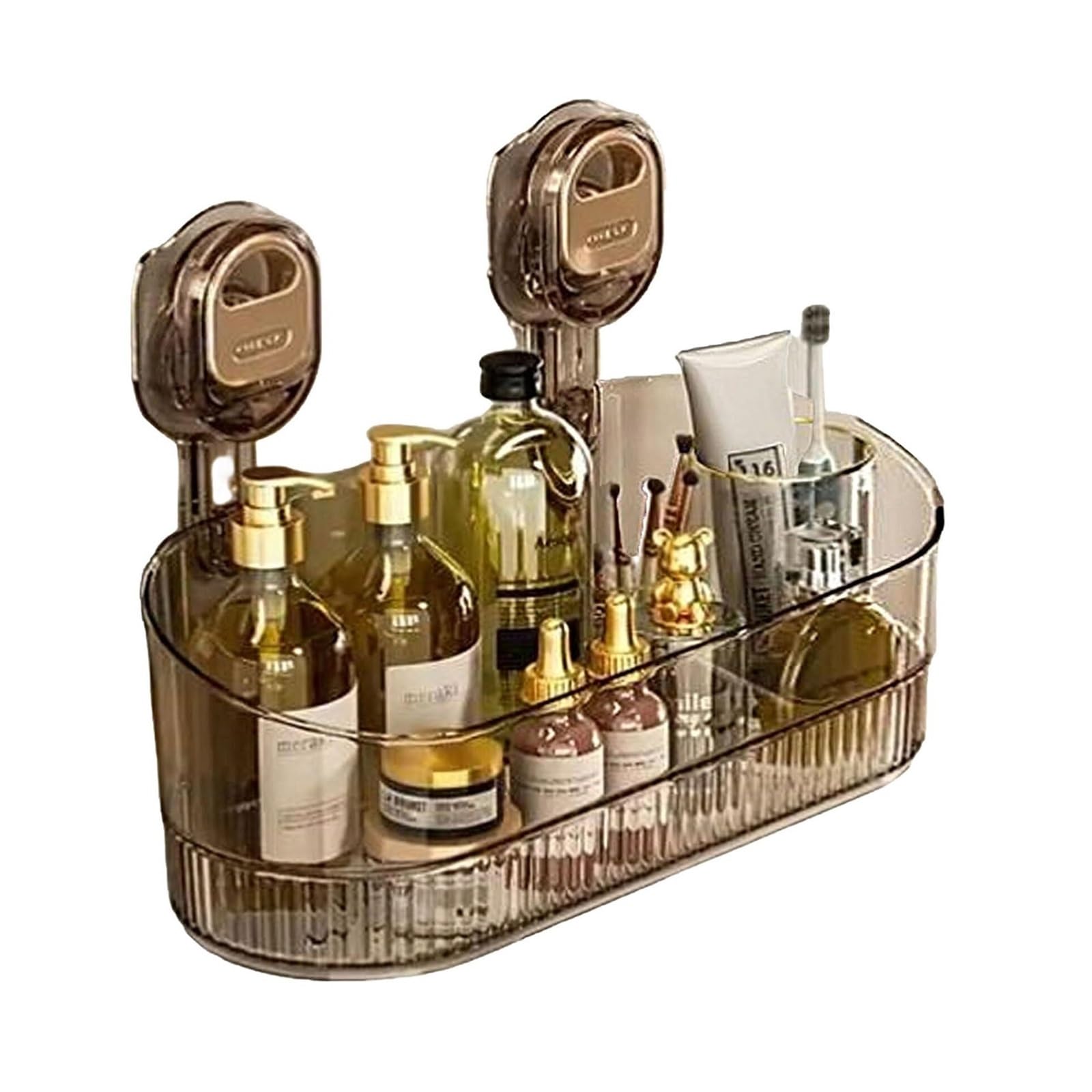 AYEXNSM Clear Bathroom Shower Caddy Wall Mount Storage Shelf with Suction Cups Hanging Shower Strong Load-Bearing Wall Mounted