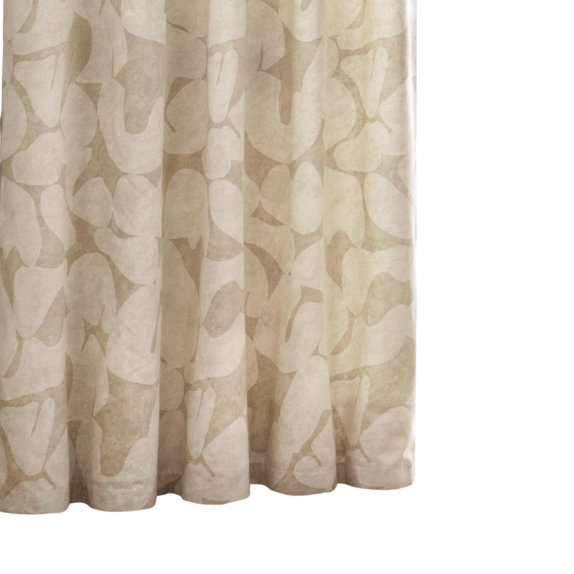 furn. Hoem Brinn Abstract 100% Cotton Lined Curtains - Natural (168cm Width x 137cm Drop), W 66.1" x L 53.9" (2 Panels) - Image 4