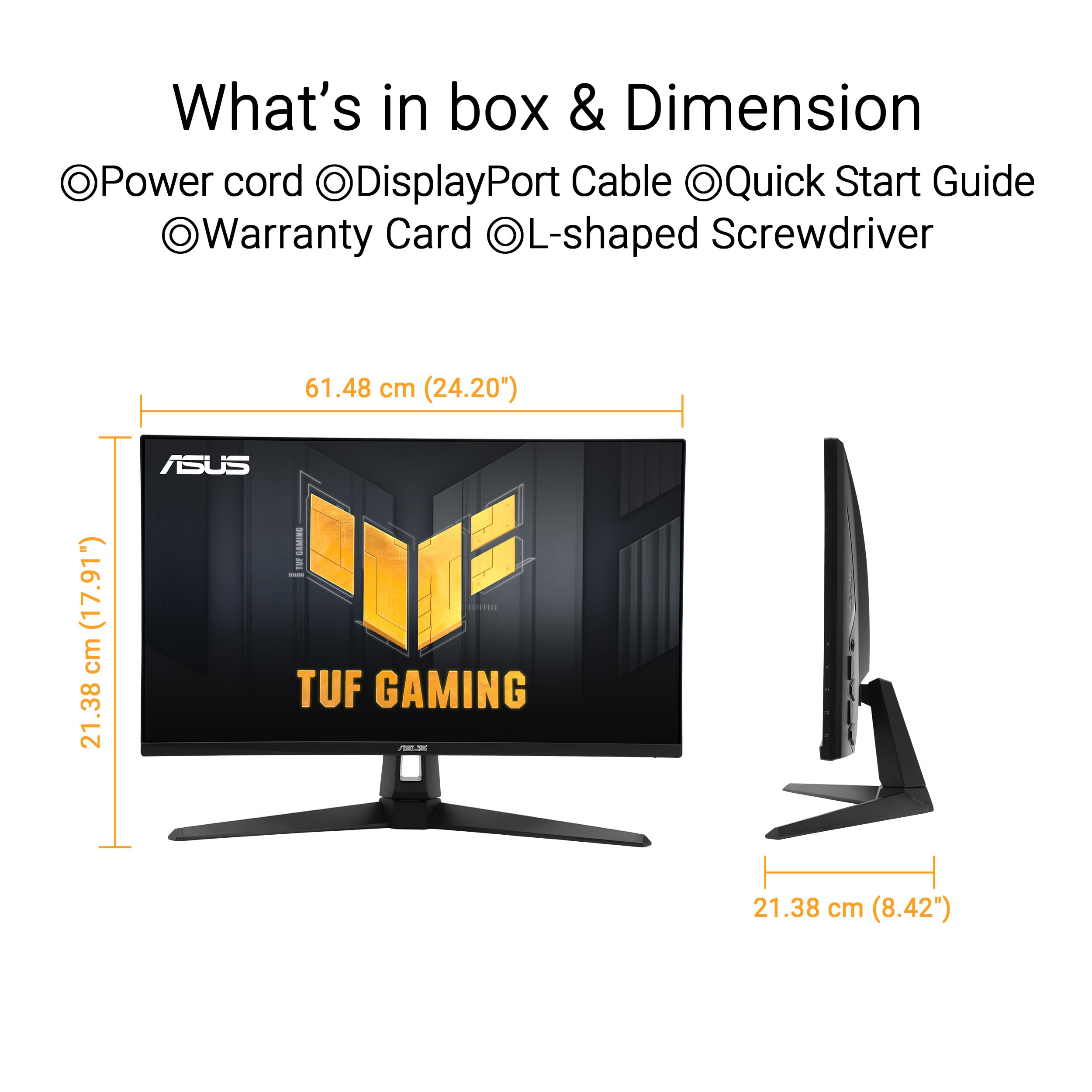 ASUS TUF GAMING VG27UQ1A, Monitor Gaming da 27" 4K HDR, Nero | (3840x2160), 1ms Response Time, 160Hz, AMD FreeSync Premium, Compatibile con NVIDIA G-SYNC, 95% DCI-P3