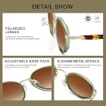 CARFIA Acetate-Metal Frame Round Sunglasses for Women Polarized UV Protection Stylish Designer Eyewear CA1951