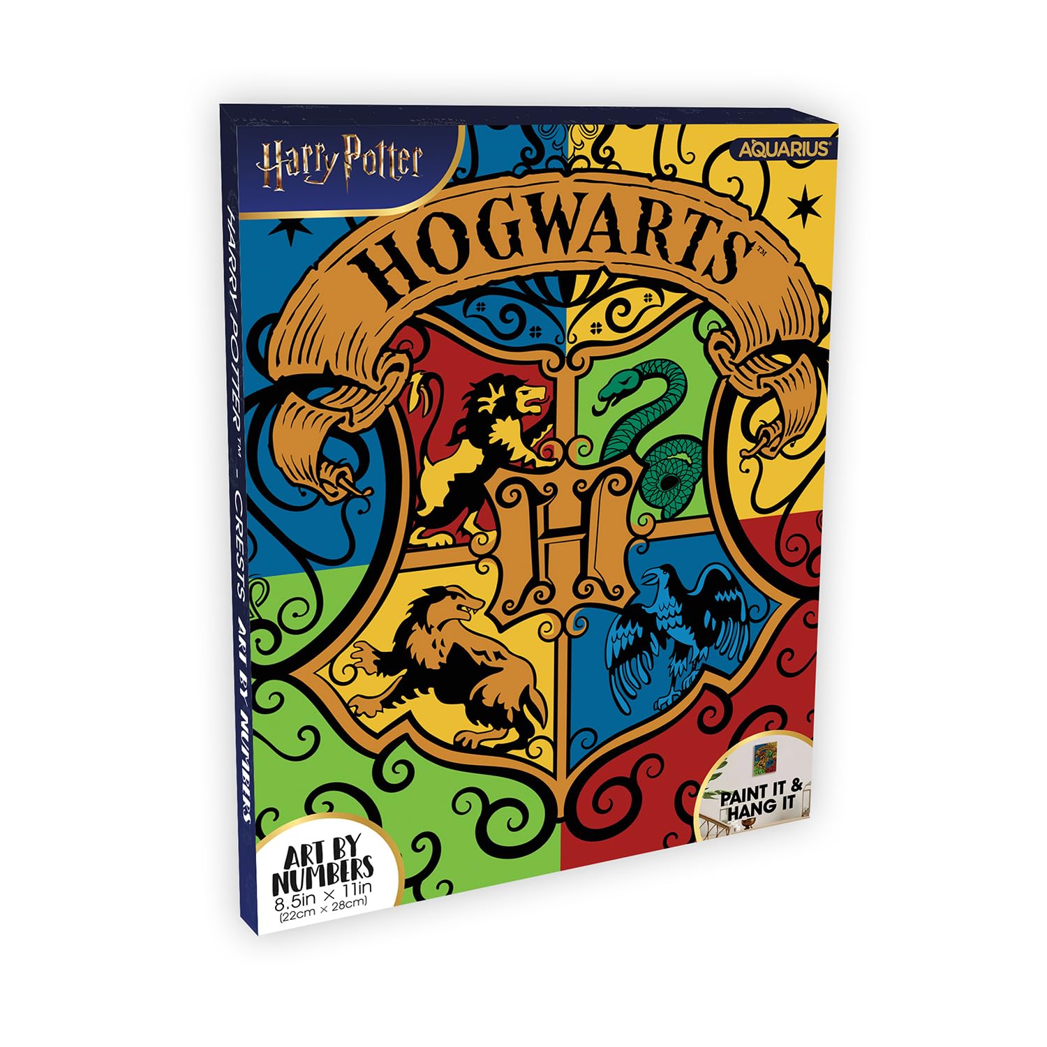 AQUARIUS Harry Potter Wappen Kunst nach Zahlen Mini – 21,6 x 27,9 cm – Malen nach Zahlen mit Harry-Potter-Motiv für Erwachsene und Kinder – Malset zum Selbermachen für Anfänger, offizielles